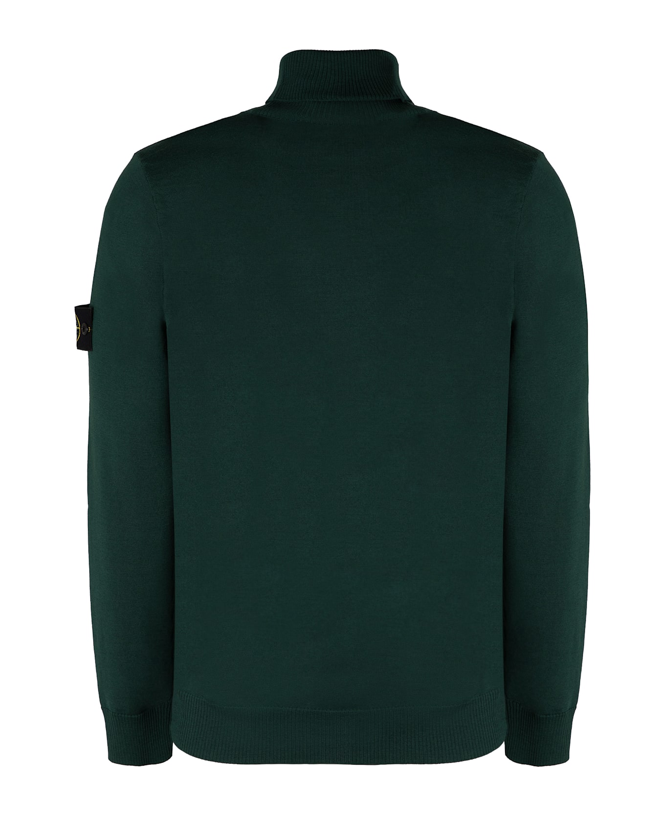 Stone Island Virgin Wool Turtleneck Sweater - green