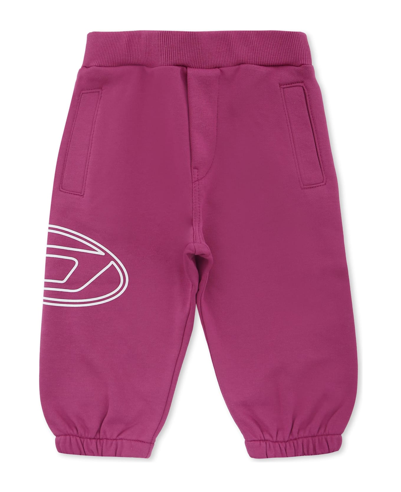 Diesel Purple Trousers For Baby Girl With Logo - Violet