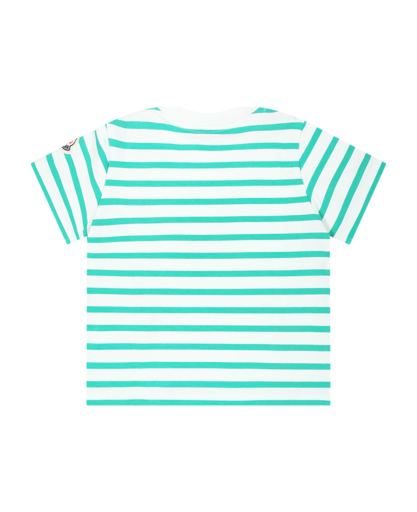 Moncler Green T-shirt For Baby Boy With Logo - Green