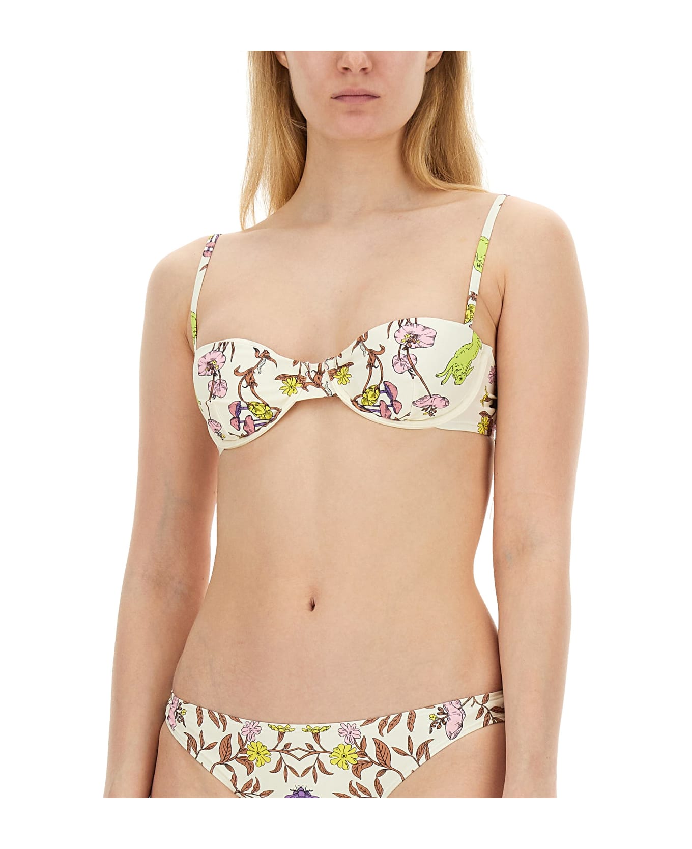 Tory Burch Printed Underwire Bikini Top - Chartreuse Meadow 水着