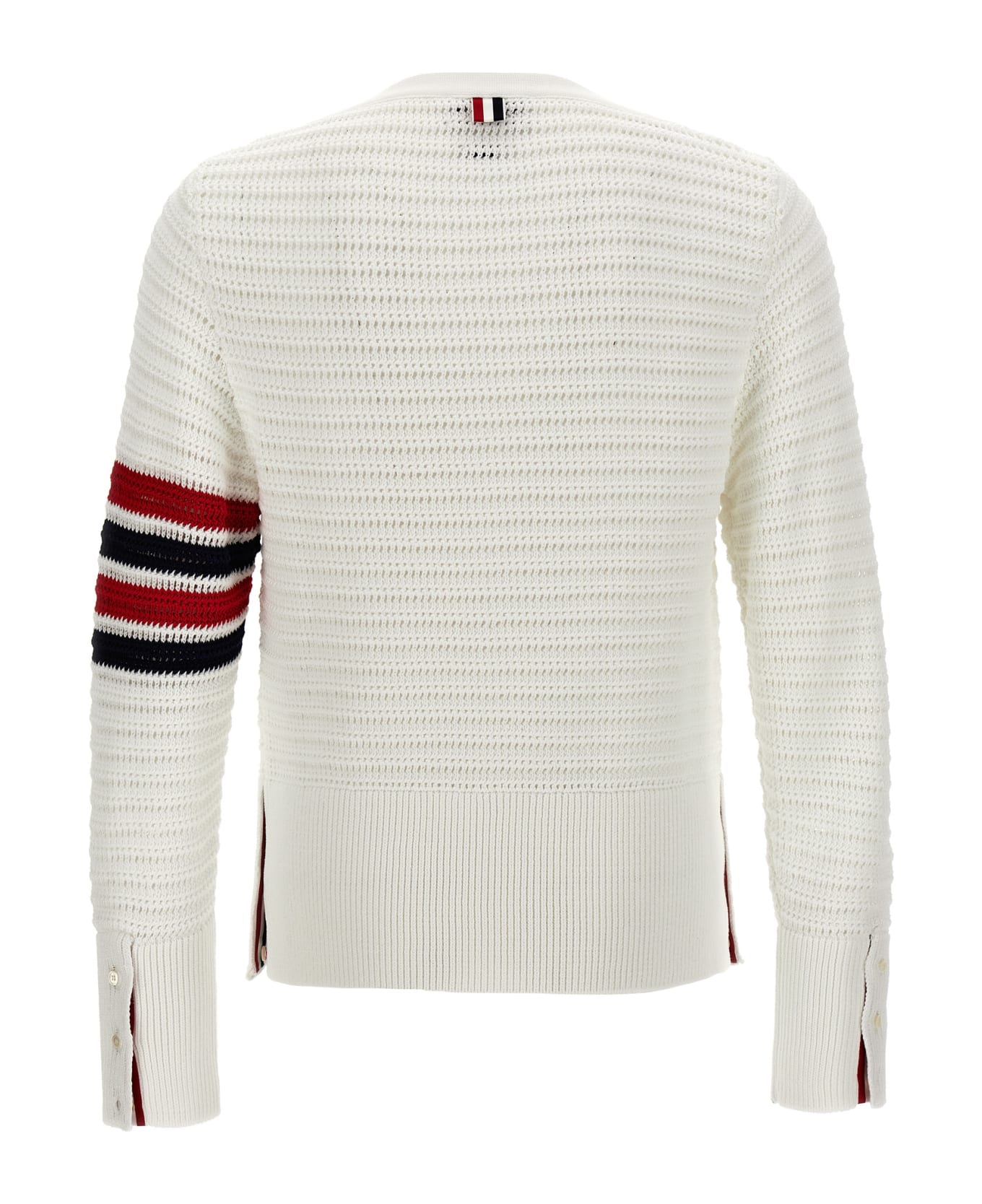 Thom Browne 'faux Crochet Stitch' Sweater - White ニットウェア
