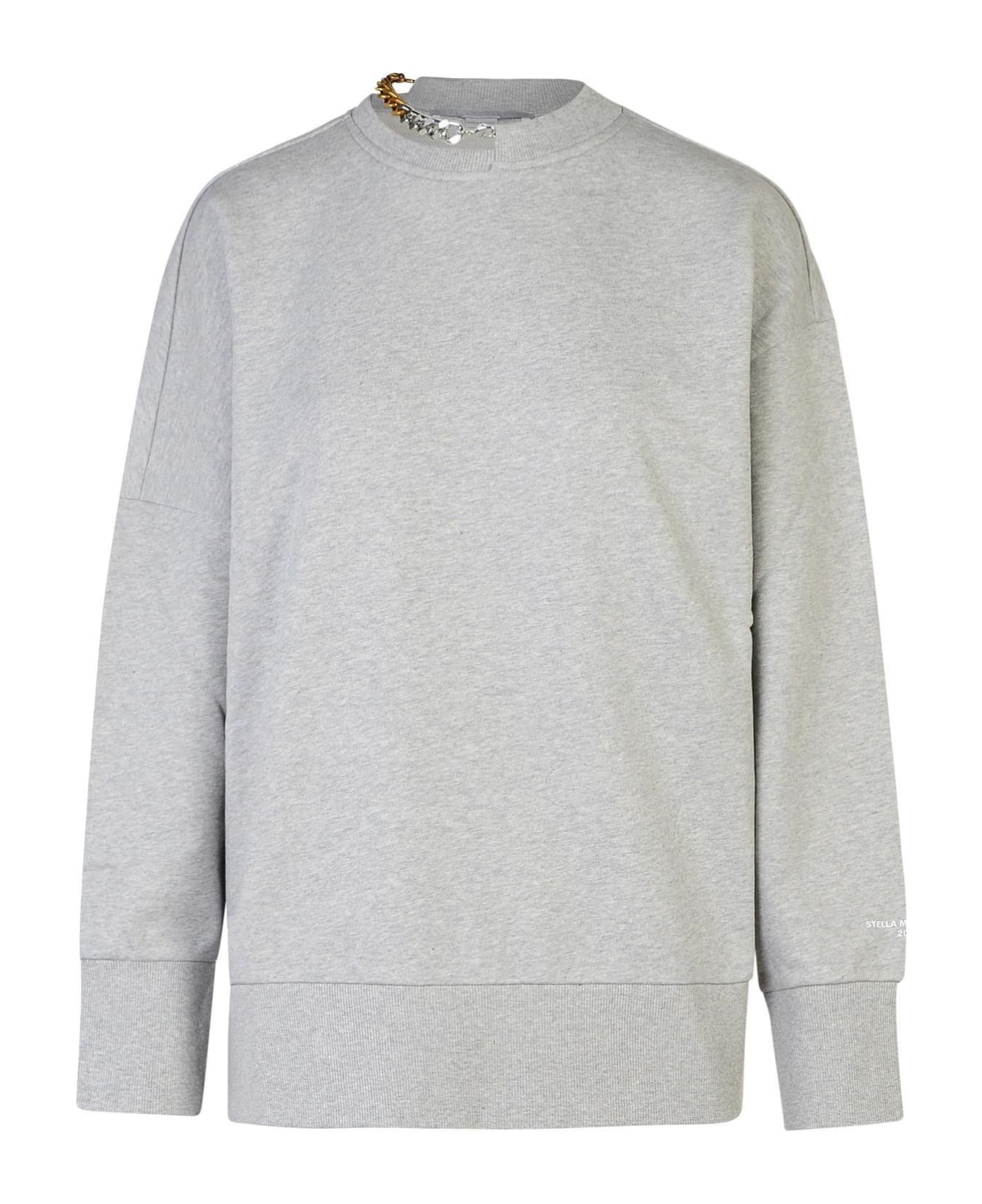 Stella McCartney Chain Detailed Crewneck Sweatshirt - Light Grey Melange