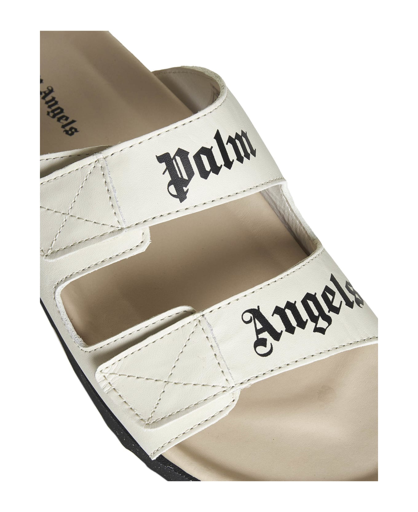 Palm Angels Leather Slippers - Cream