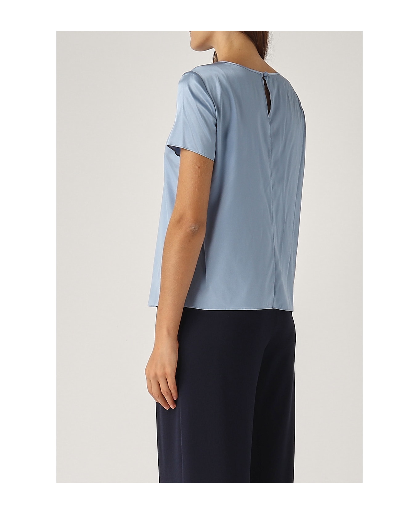 Emporio Armani Silk Top-wear - AZZURRO CHIARO