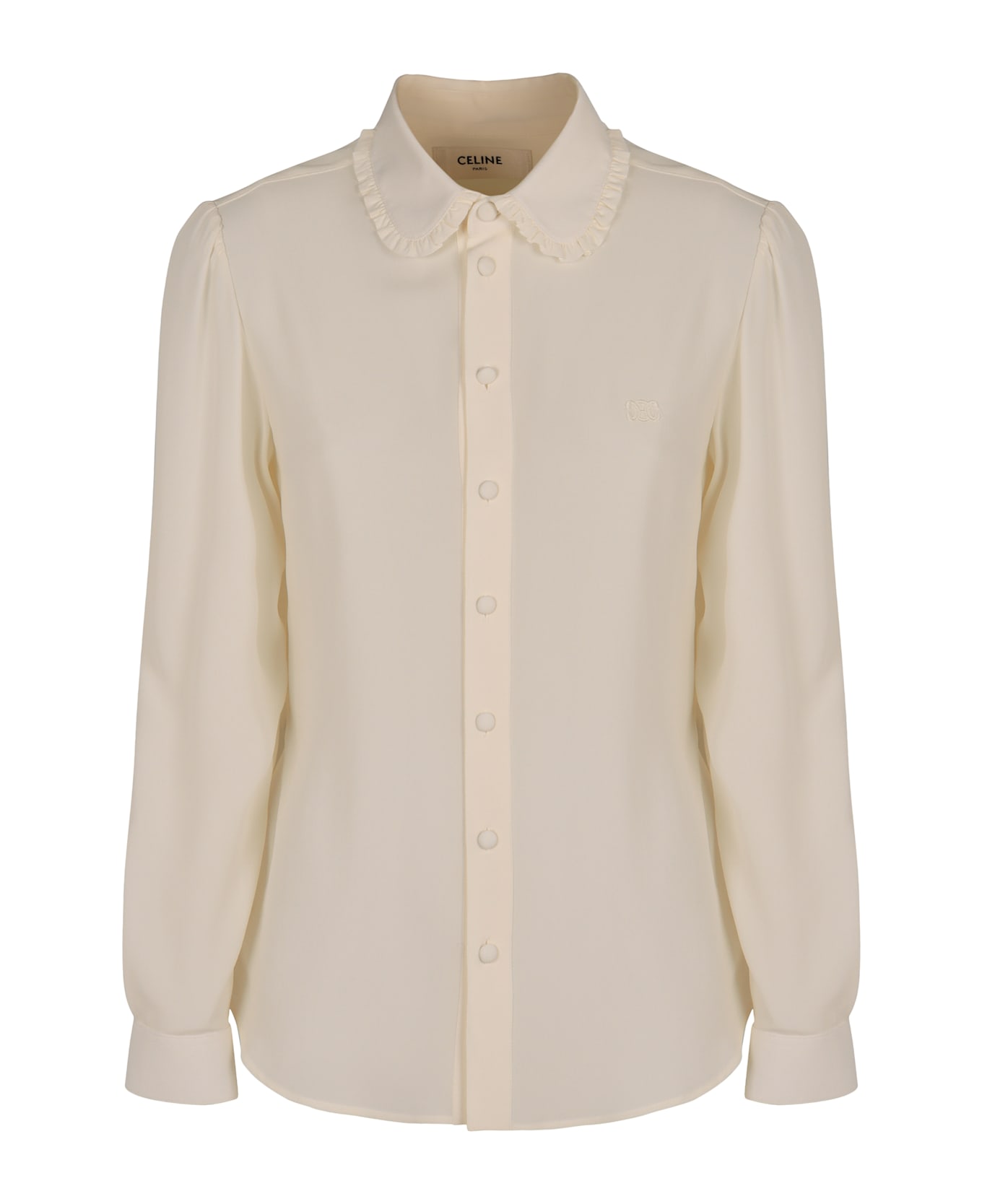 Celine Crêpe-silk Shirt - Ivory