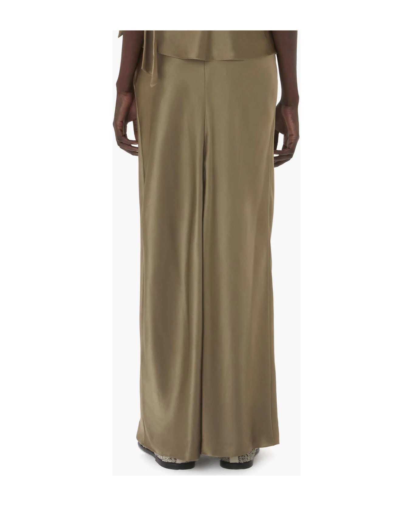 J.W. Anderson Green Silk Midi Skirt - LIGHT OLIVE スカート