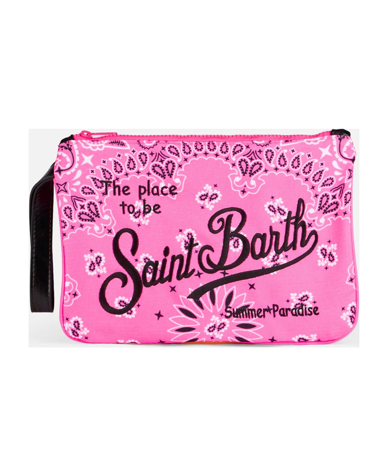 MC2 Saint Barth Vanity woman bag with logo print Pink-Fuchsia