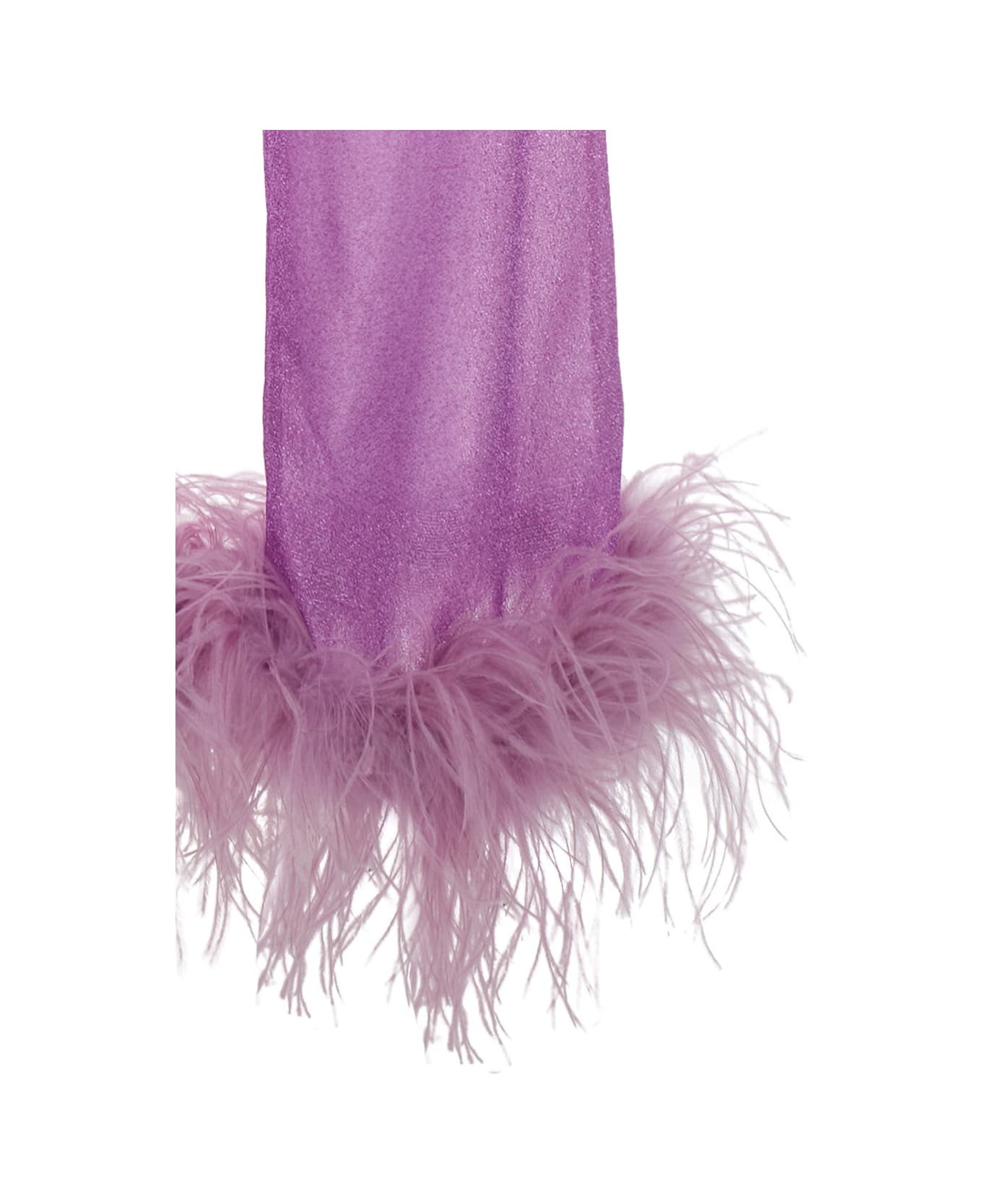 Oseree 'lumière Plumage' Violet Pants With Feathers And Drawstring In Polyamide Blend Woman - Violet