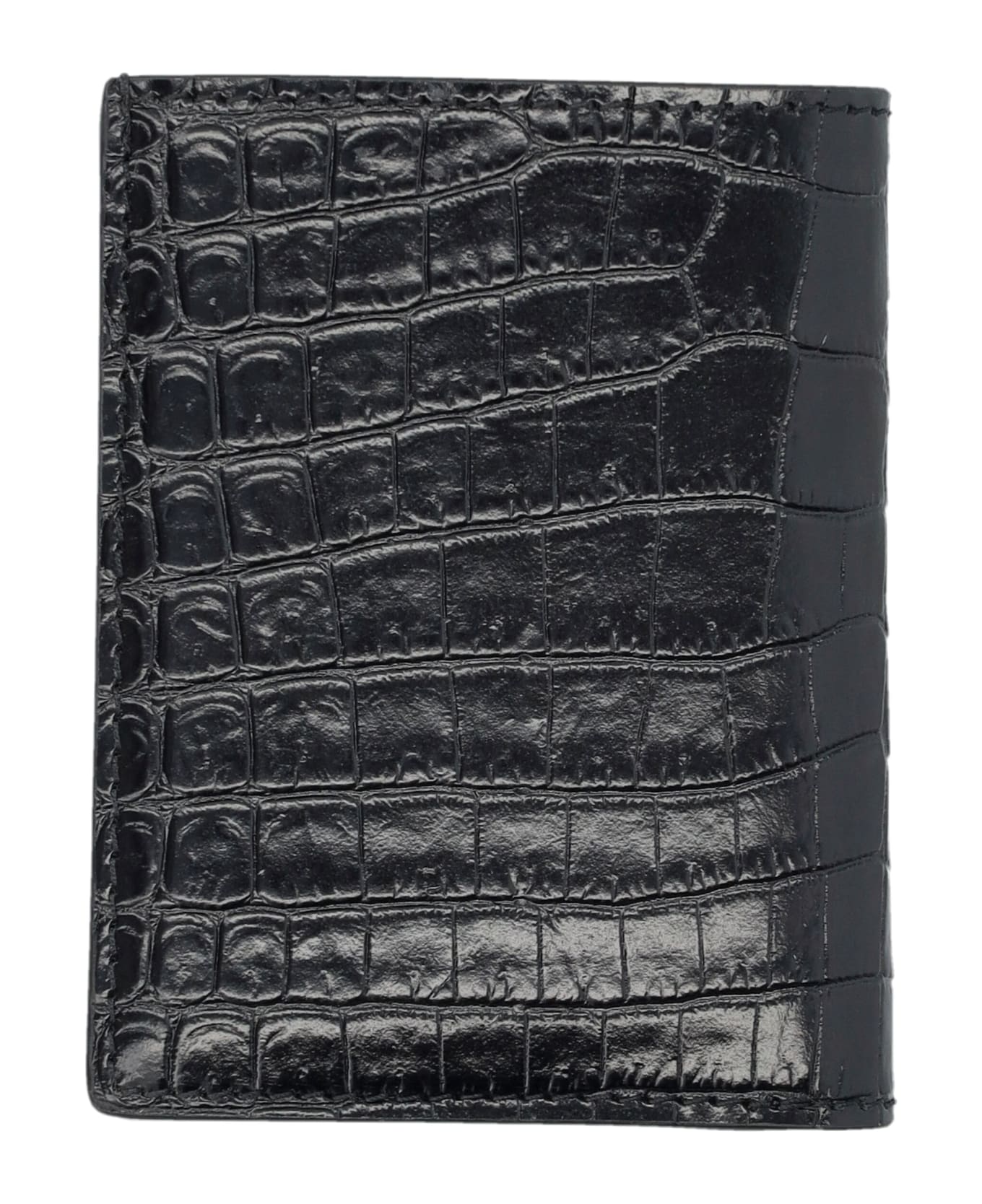 Tom Ford Printed Croc Folding Wallet - BLACK 財布