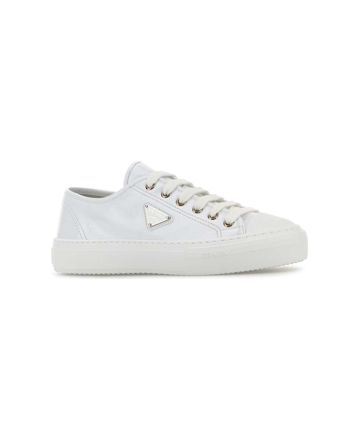 Prada White Naplak Sneakers - BIANCO