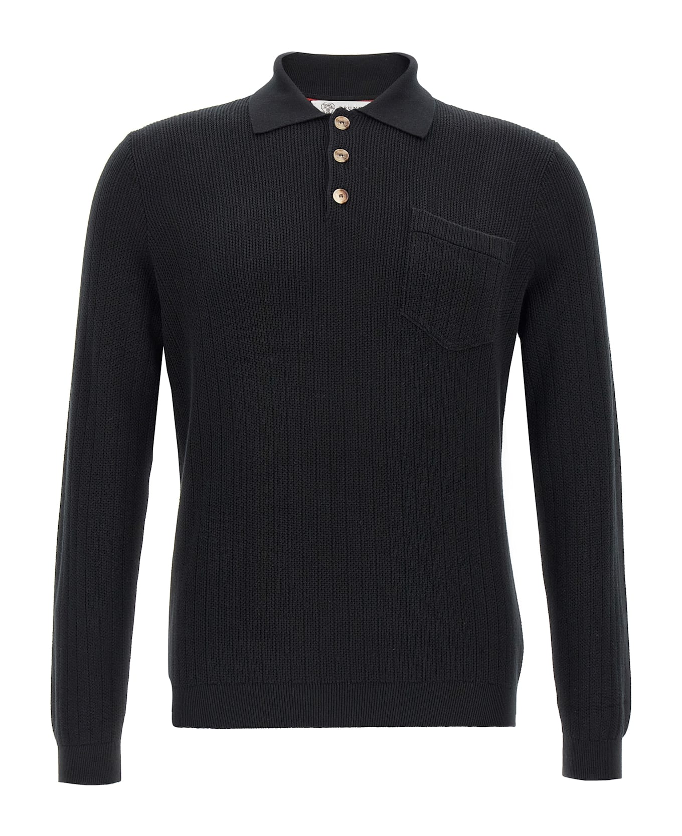 Brunello Cucinelli Knitted Polo Shirt - Black