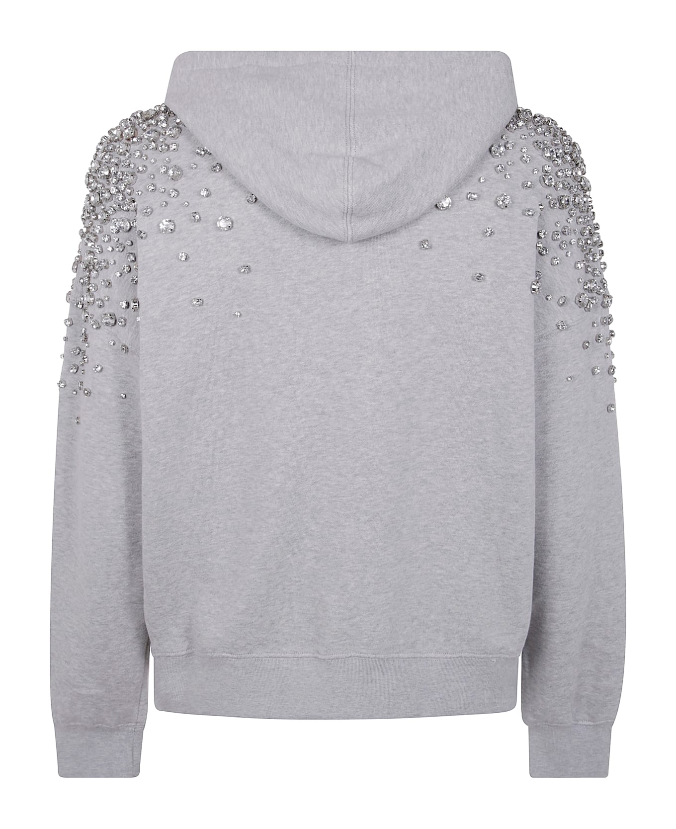 Golden Goose Grey Hoodie With Crystals - Alluminium Melange Gray
