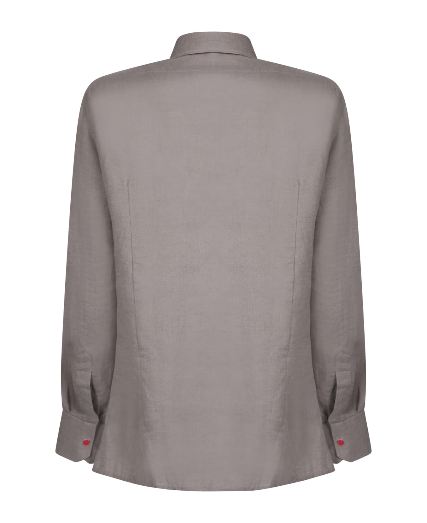 Kiton Melange Grey Linen Shirt - Grey