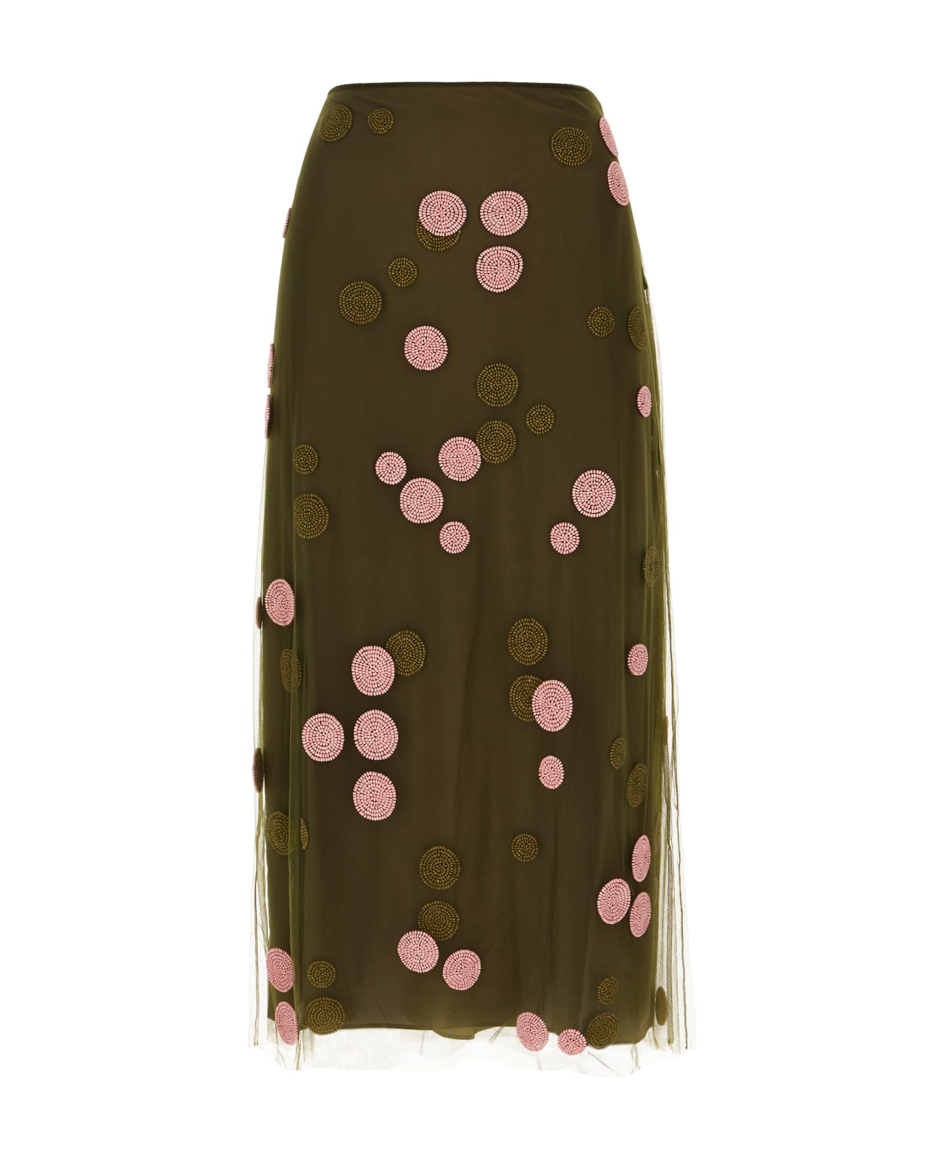 Fendi Military Green Tulle Skirt - DARKGREEN
