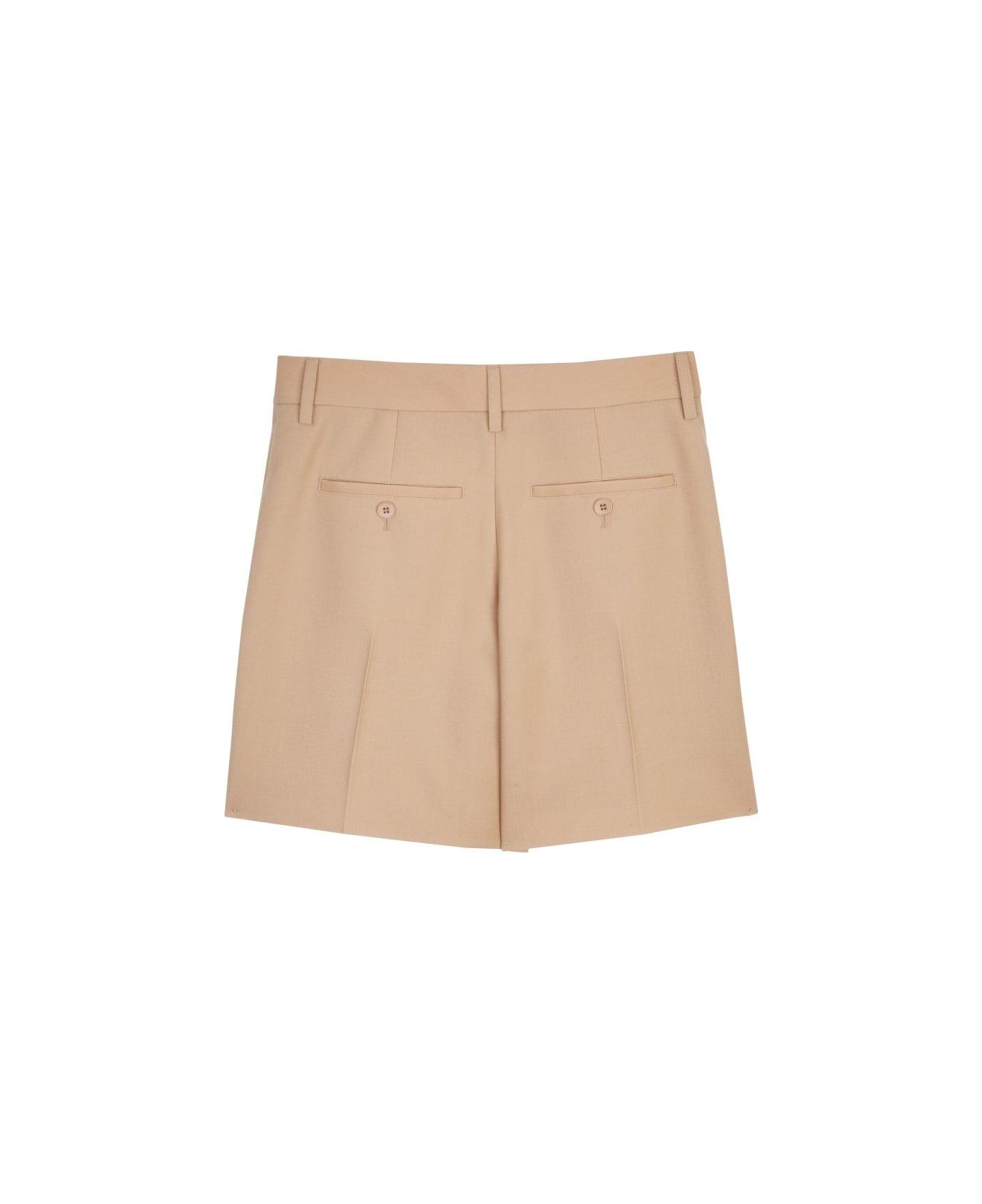 Burberry Logo Detailed Pleated Shorts - BROWN ショートパンツ