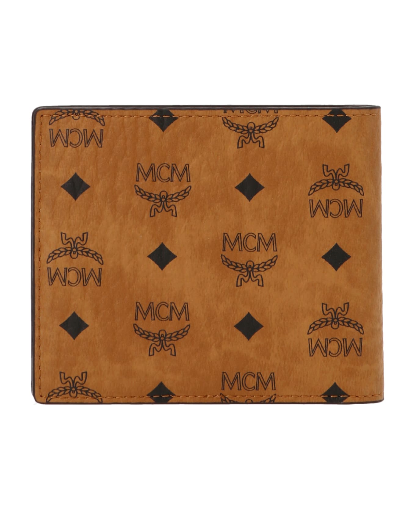 MCM All Over Logo Wallet - Brown