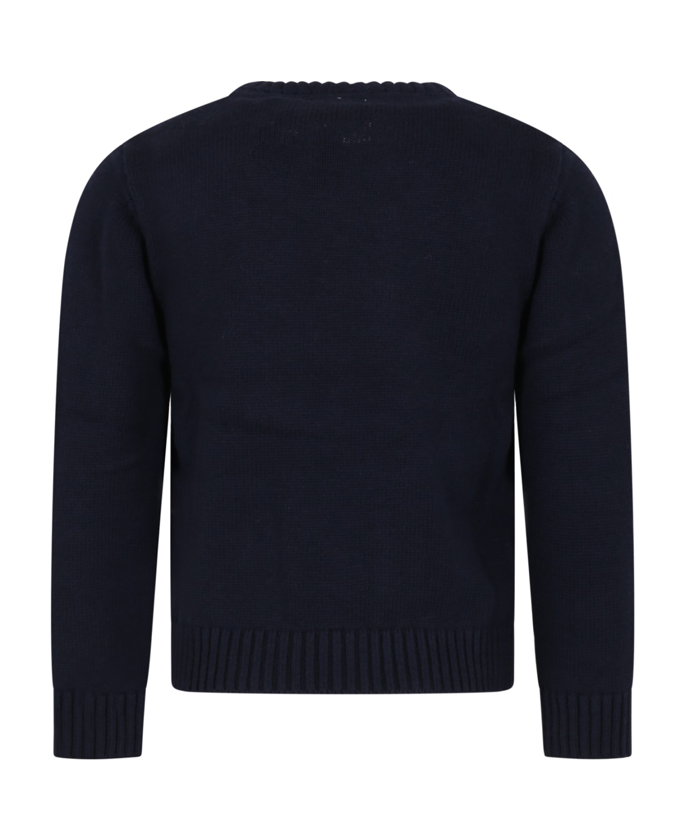 Timberland Blue Sweater For Boy With Iconic Logo - Blue ニットウェア＆スウェットシャツ