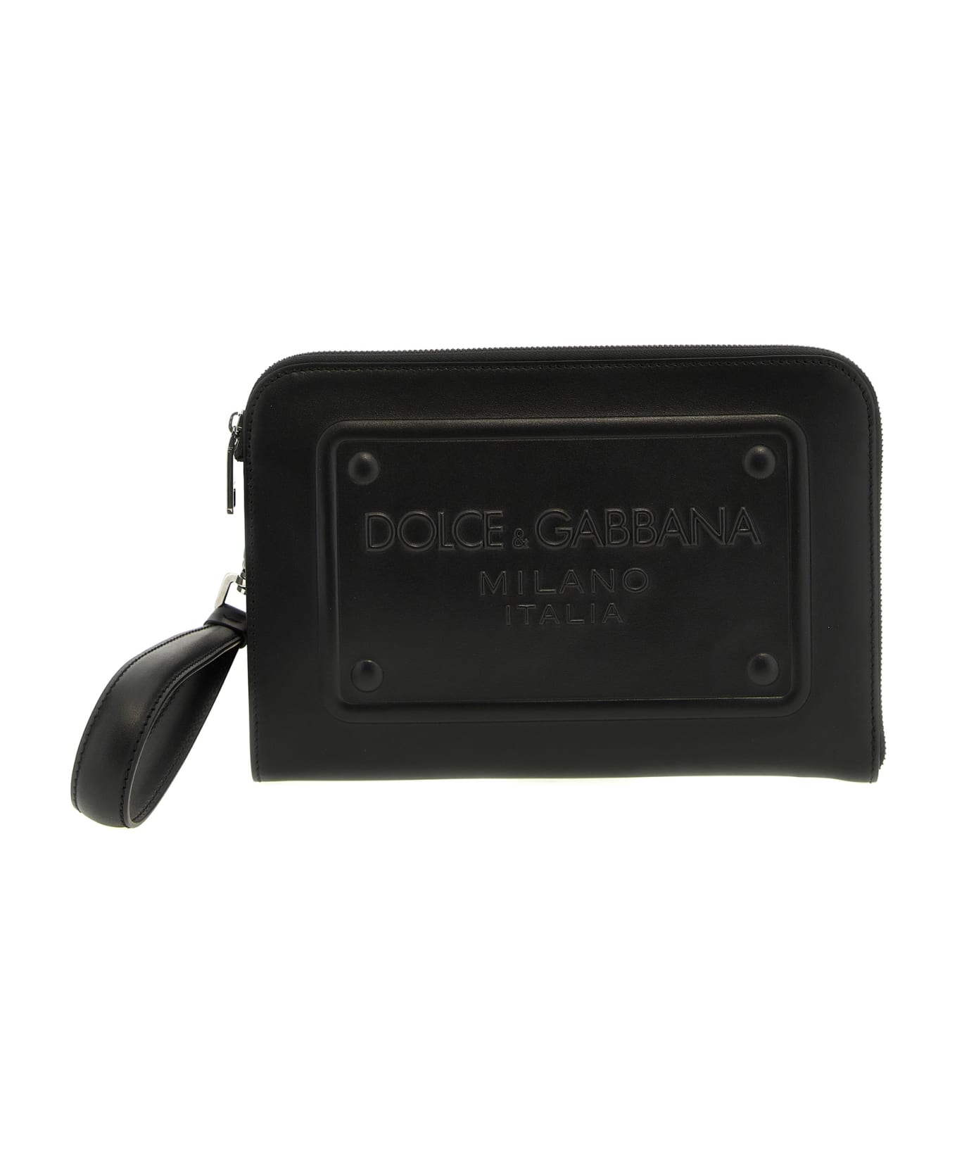 Dolce & Gabbana Logo Print Clutch Bag - Black