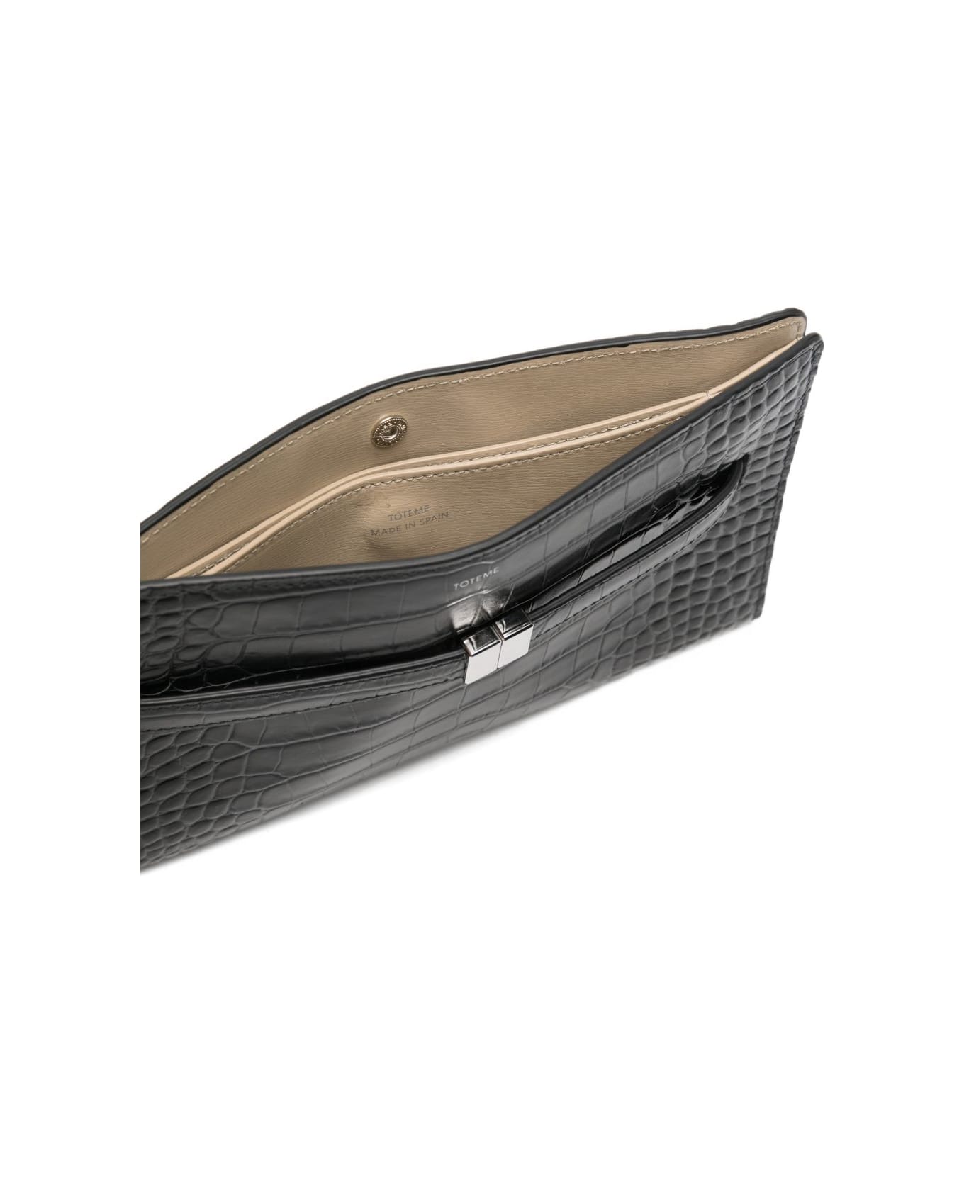 Totême Leather Mini Crossbody Bag - Black