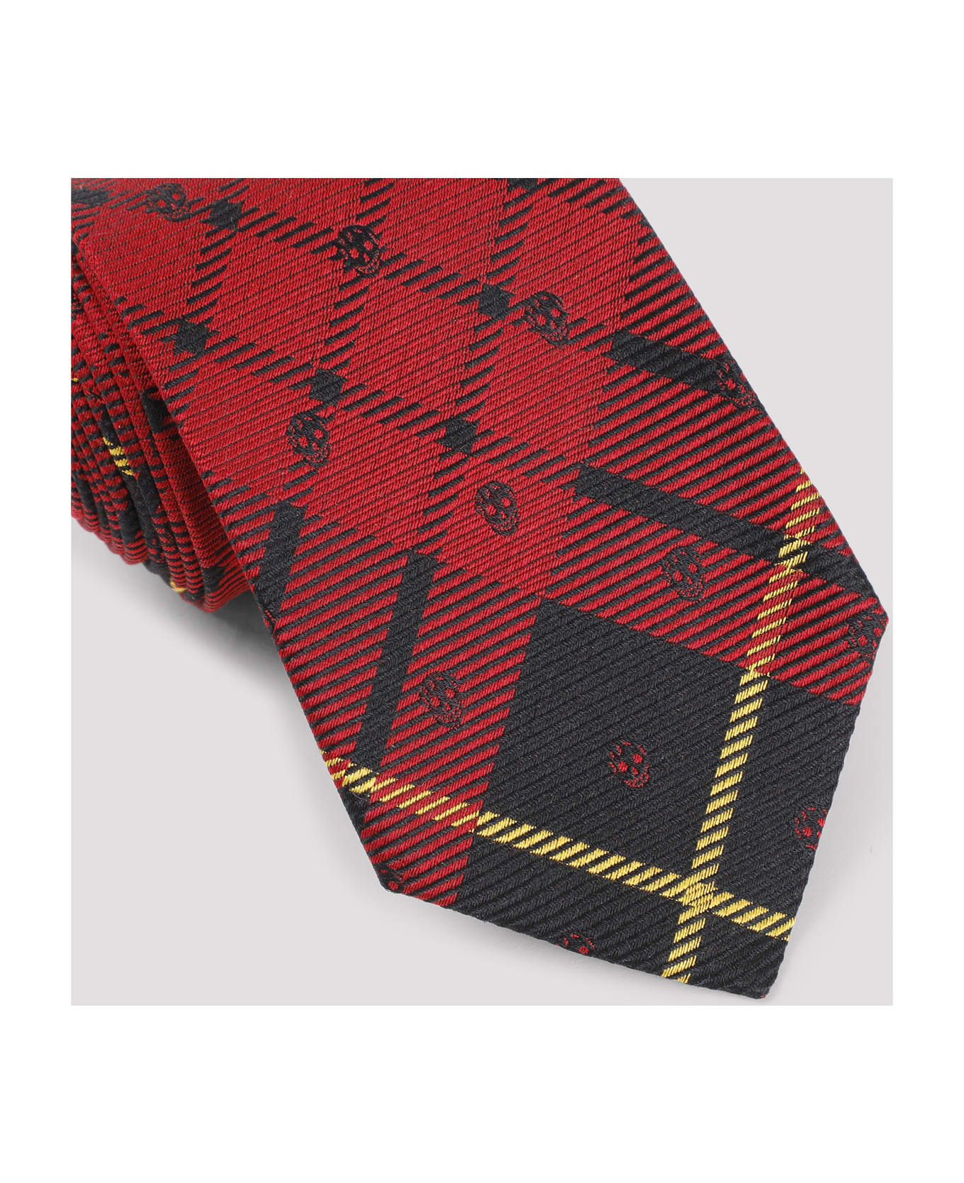 Alexander McQueen Tartan Tie - Red Black