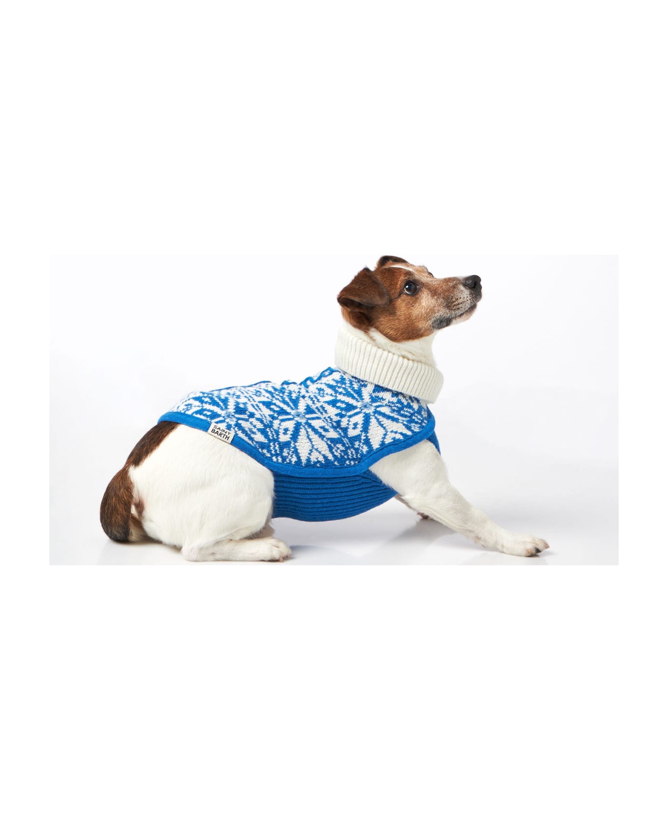 MC2 Saint Barth Dog Sweater With Nordic Jacquard - BLUE