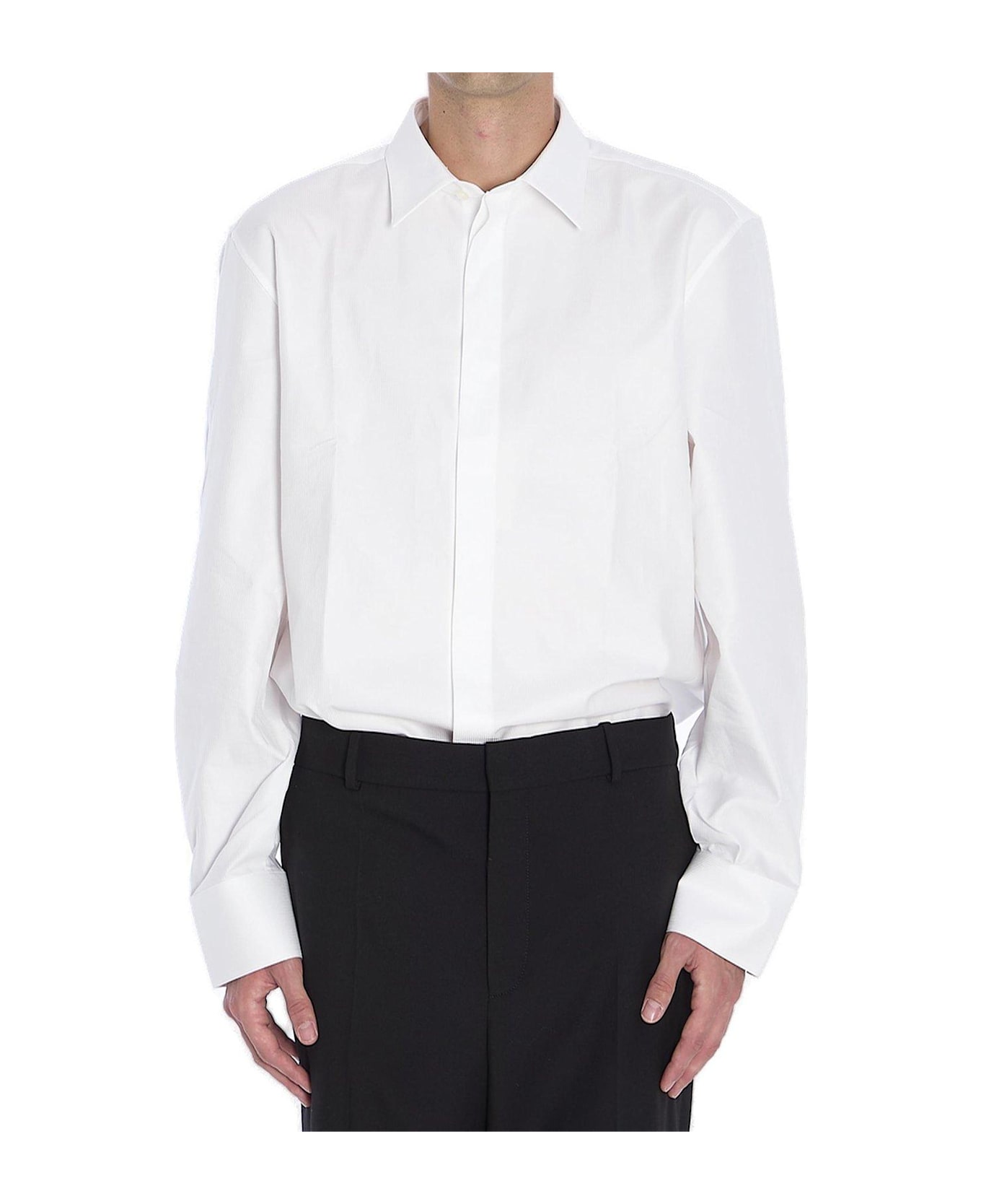 Saint Laurent Striped Button-up Shirt - Bianco