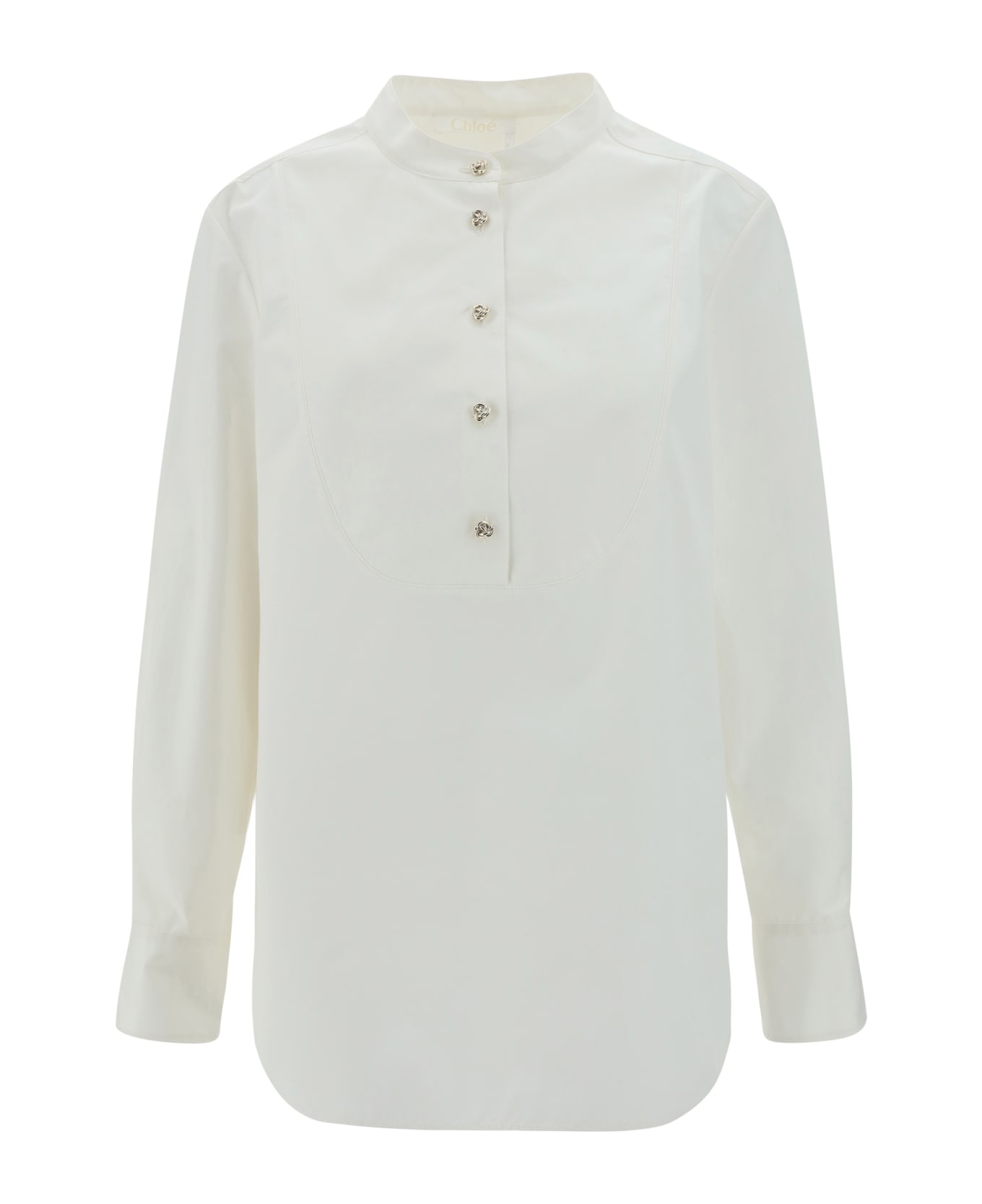 Chloé Cotton Tuxedo Shirt - Buttercream