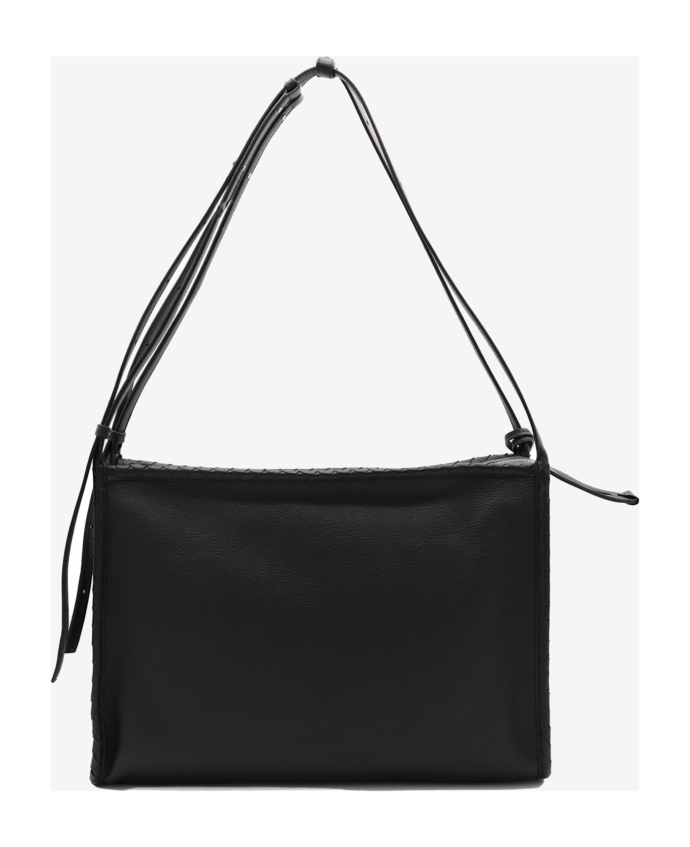 Bottega Veneta Black Leather Corriere Bag - Black