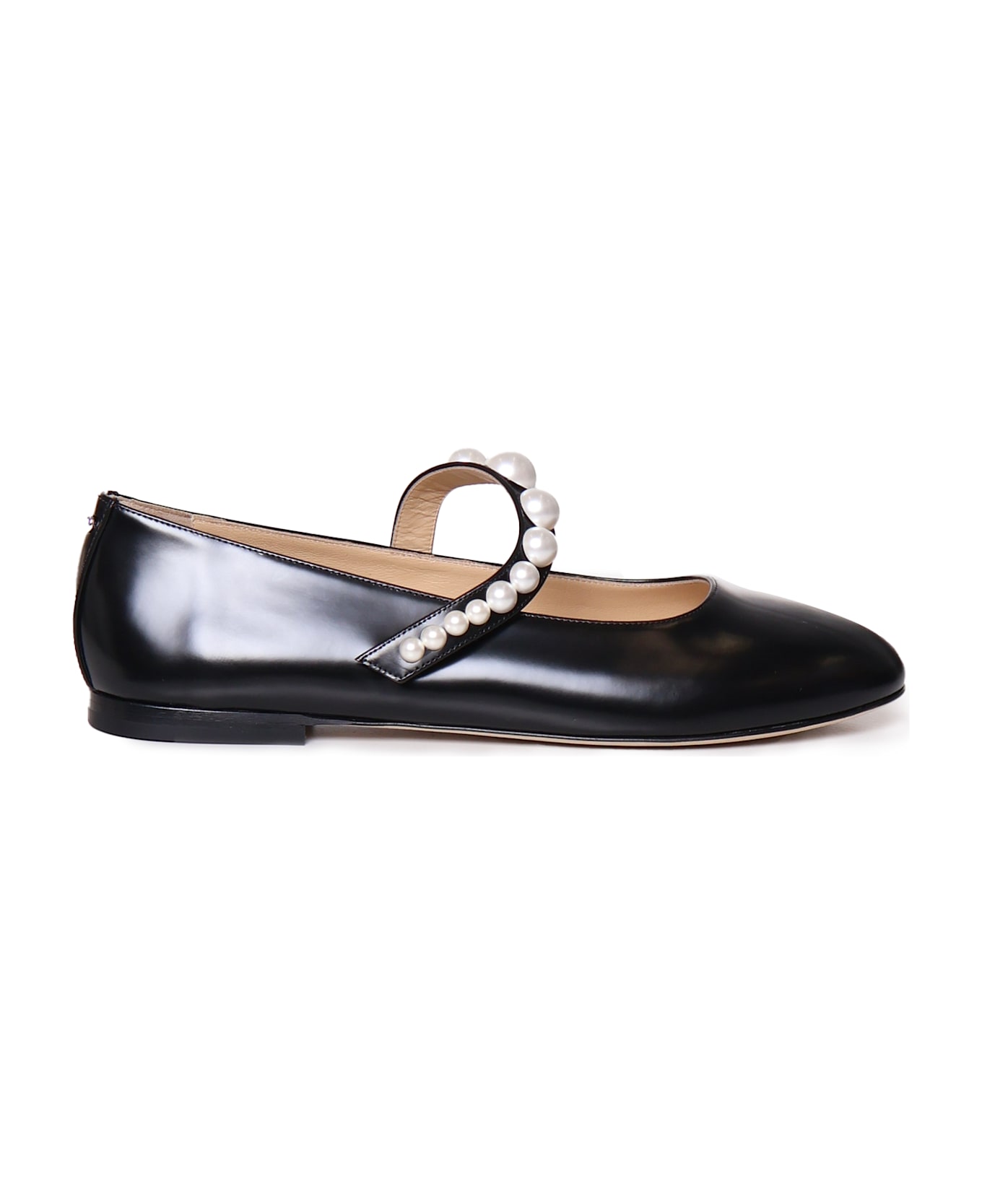 Mach & Mach Shiny Calfskin Ballet Flats - Black