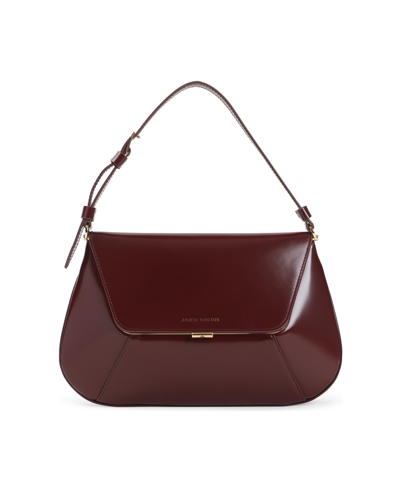 Amina Muaddi Ami Shoulder Bag - Wine Gold
