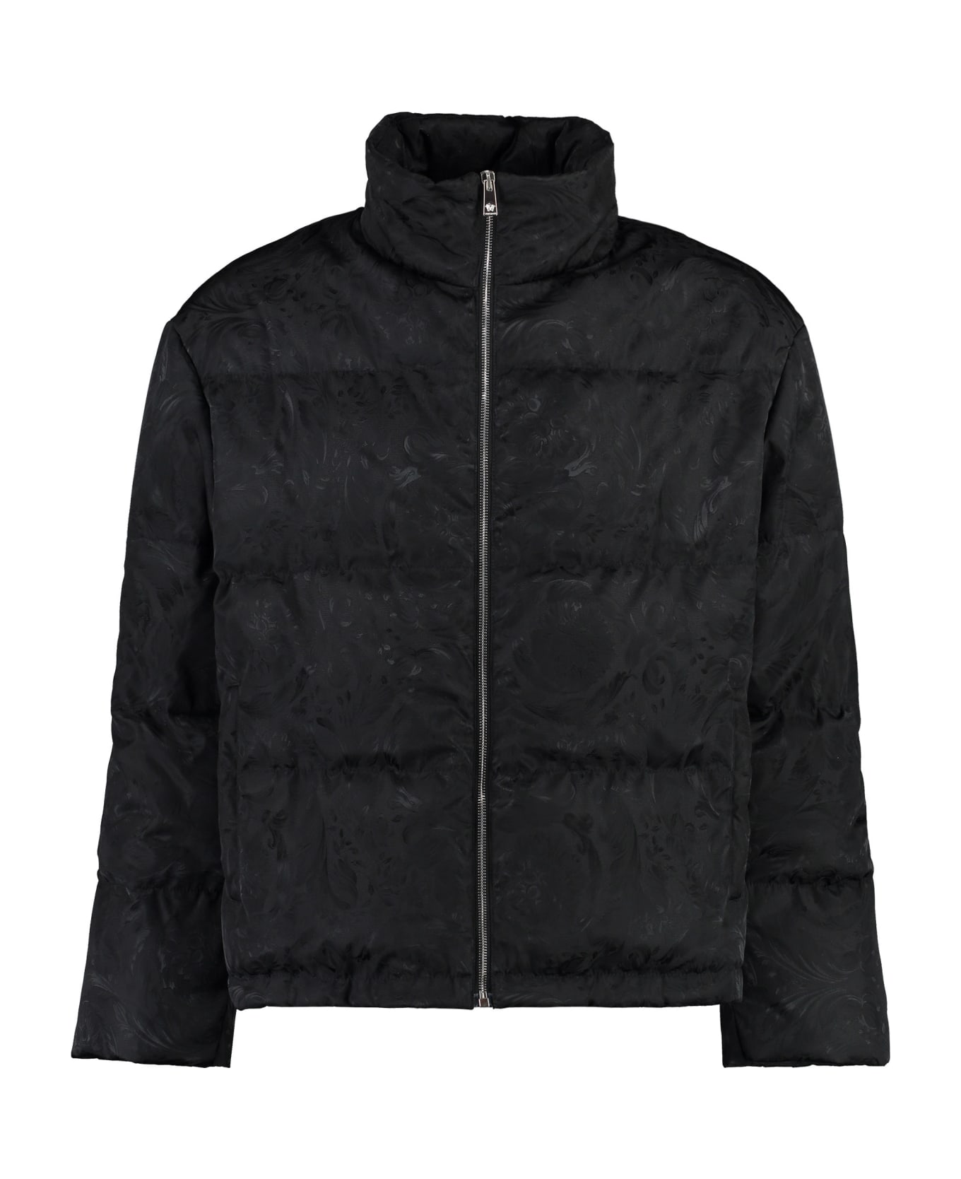 Versace Full Zip Down Jacket - black