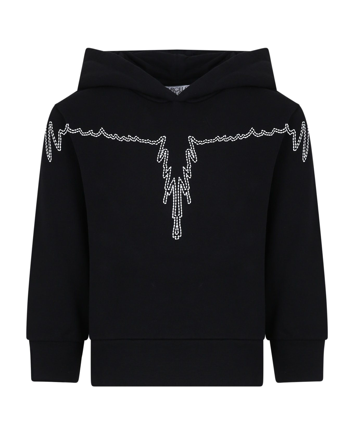 Marcelo Burlon Black Sweatshirt For Boy With Wings - Black ニットウェア＆スウェットシャツ