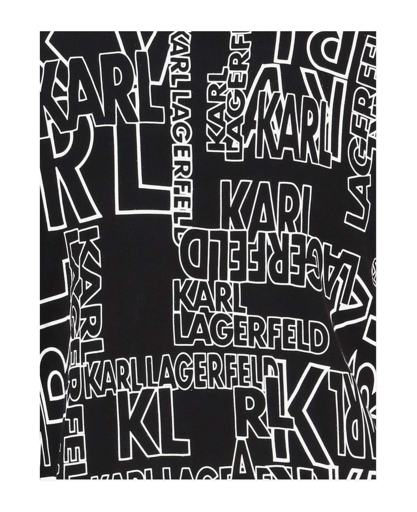 Karl Lagerfeld Cotton Sweatshirt With All-over Logo - Black ニットウェア