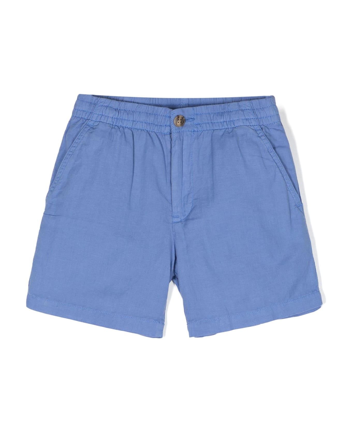Ralph Lauren Cerulean Blue Linen And Cotton Bermuda Shorts - Blue