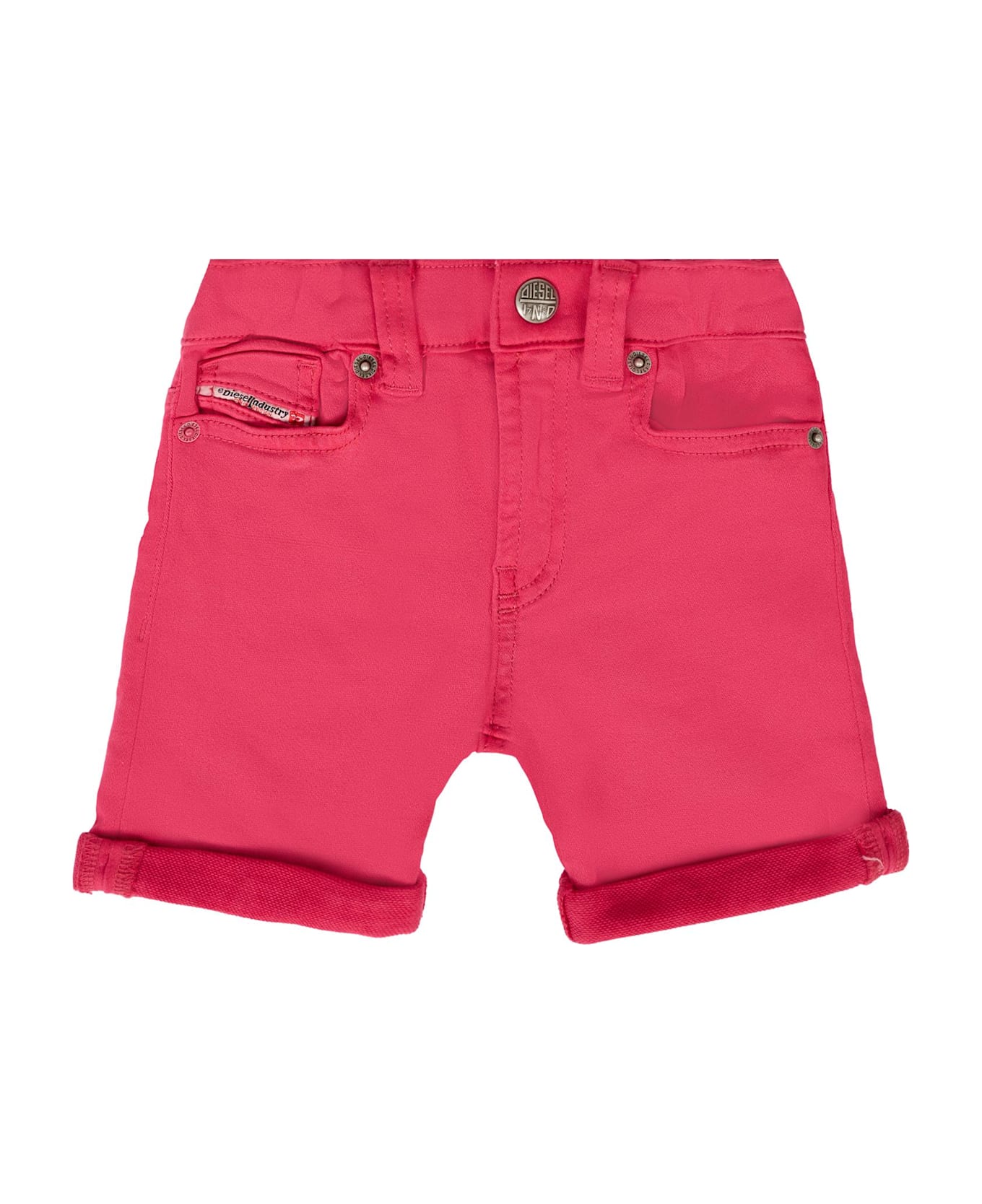 Diesel Fuchsia Shorts For Baby Girl With Logo - Fuchsia