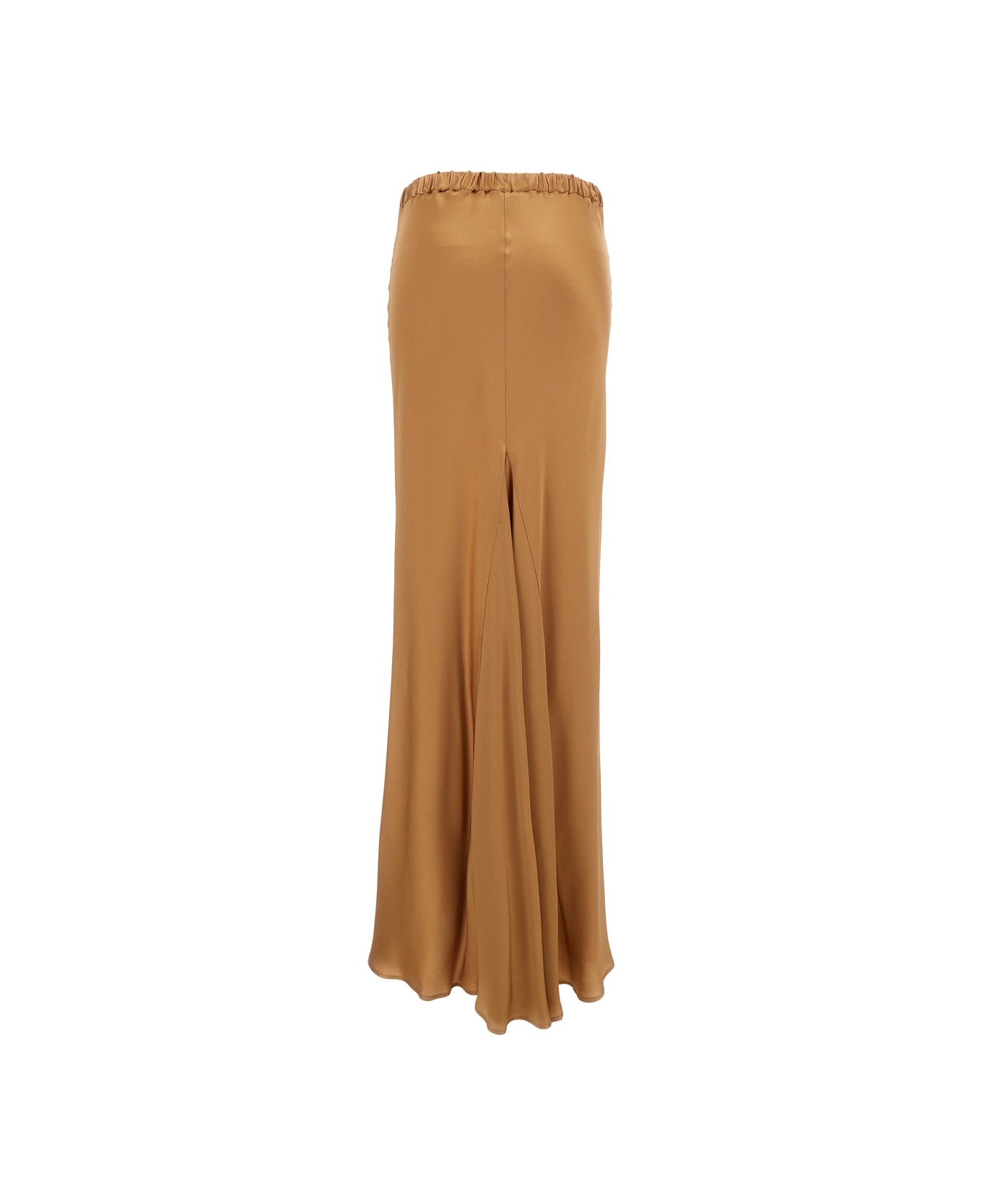 Antonelli Maxi Brown Skirt With Split At The Back In Acetate Blend Woman - Brown スカート