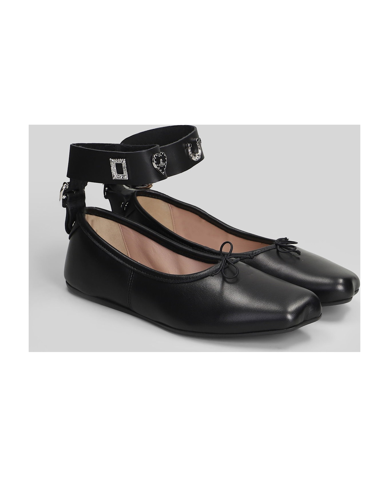 Vivienne Westwood Bardot Ballet Flats In Black Leather - black