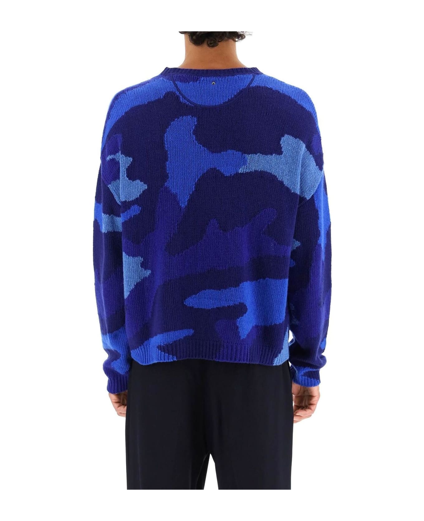 Valentino Wool Printed Sweater - Blue ニットウェア