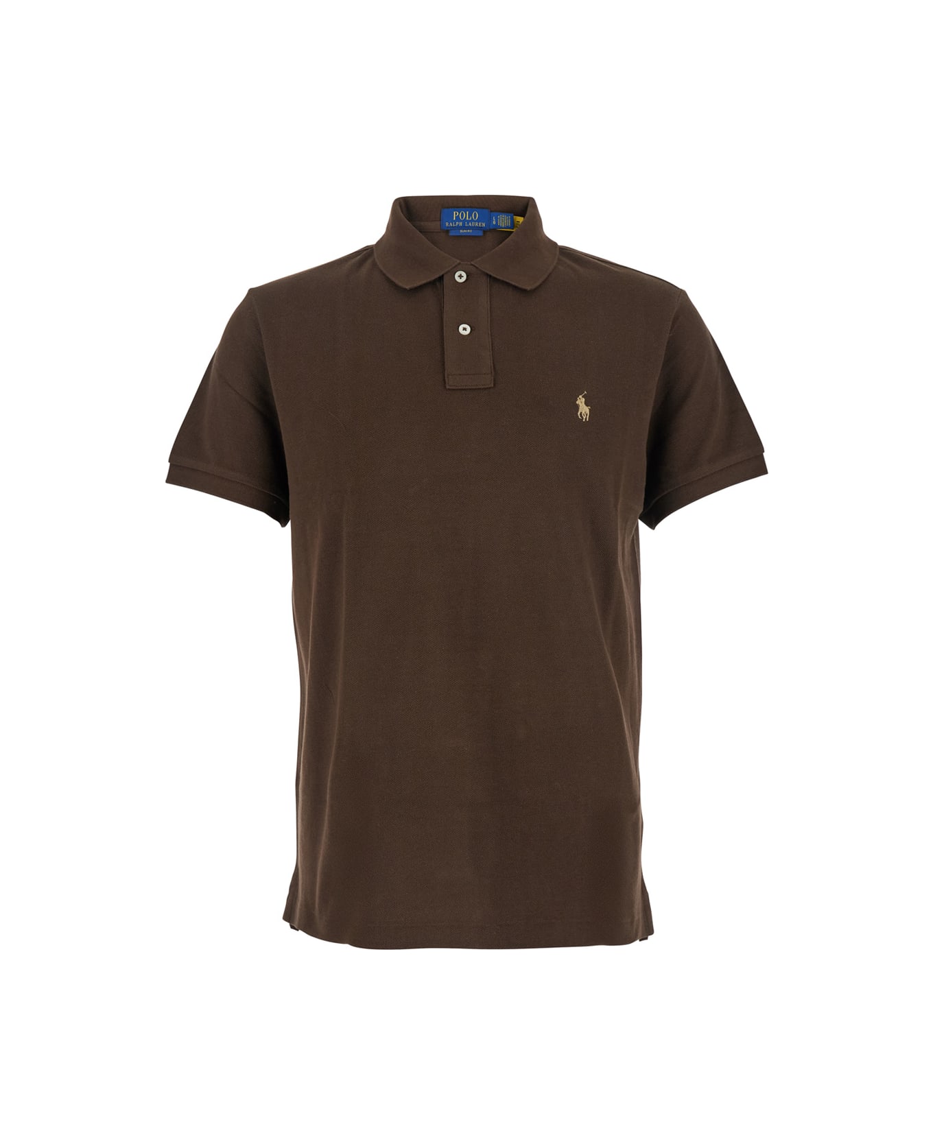 Polo Ralph Lauren Slim Fit Mesh Polo Shirt - Brown