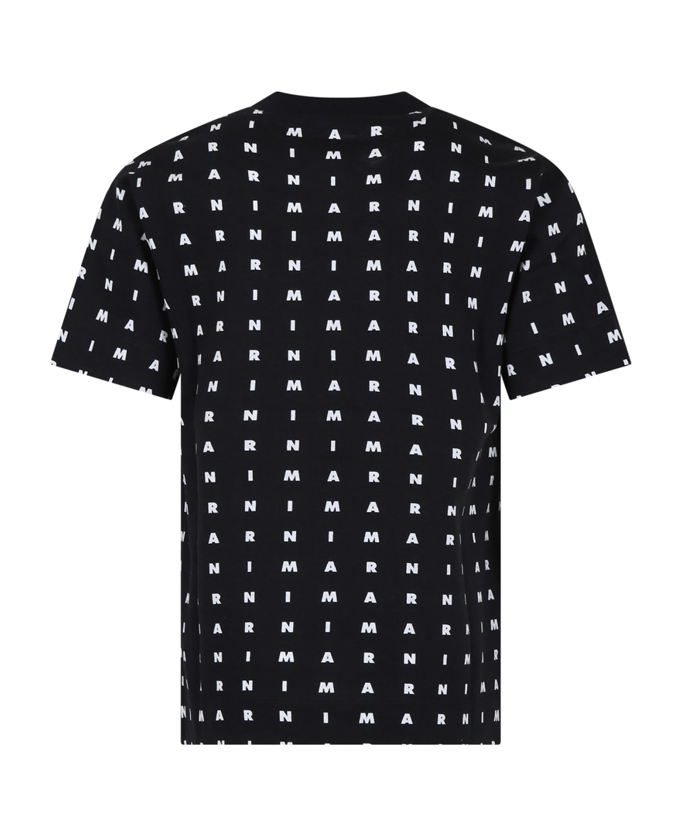 Marni Black T-shirt For Kids With Logo - Black Tシャツ＆ポロシャツ