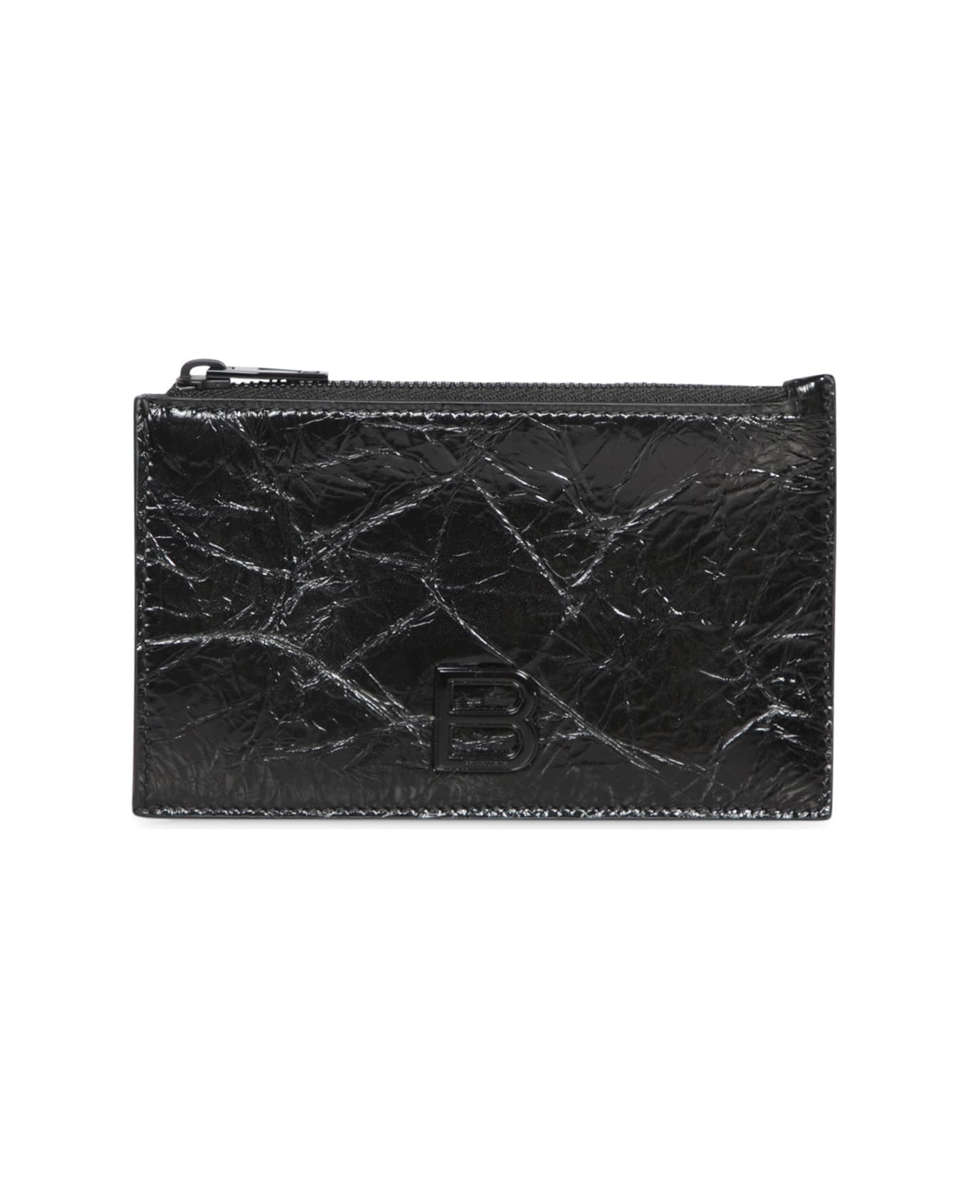 Balenciaga Crush Zipped Cardholder - Black