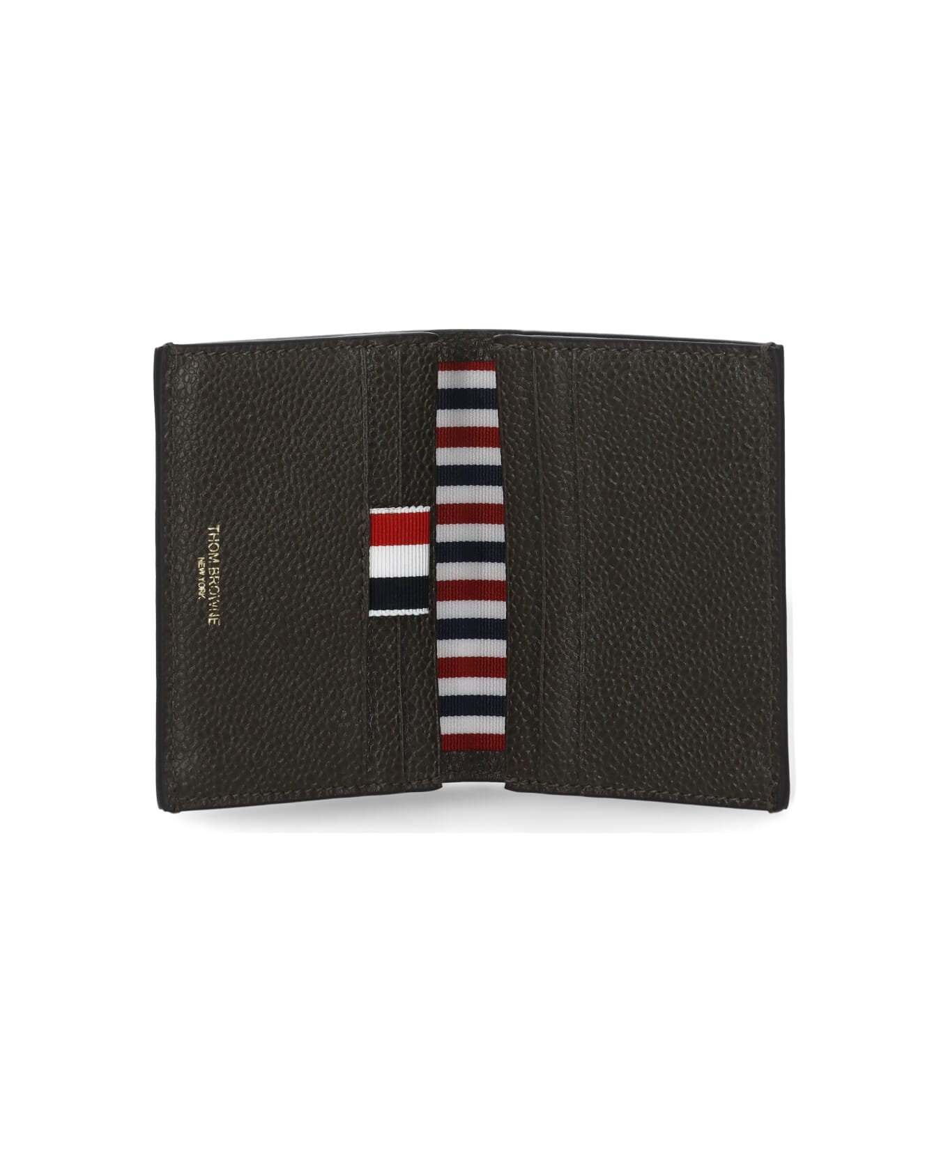 Thom Browne Pebble Grain
 Card Holder - Brown