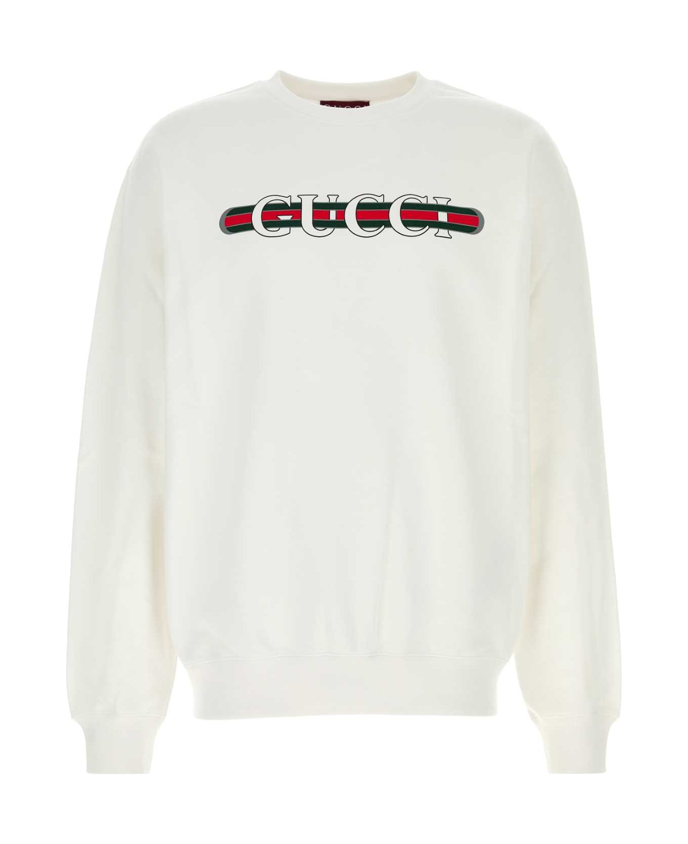 Gucci White Cotton Sweatshirt - WHITE