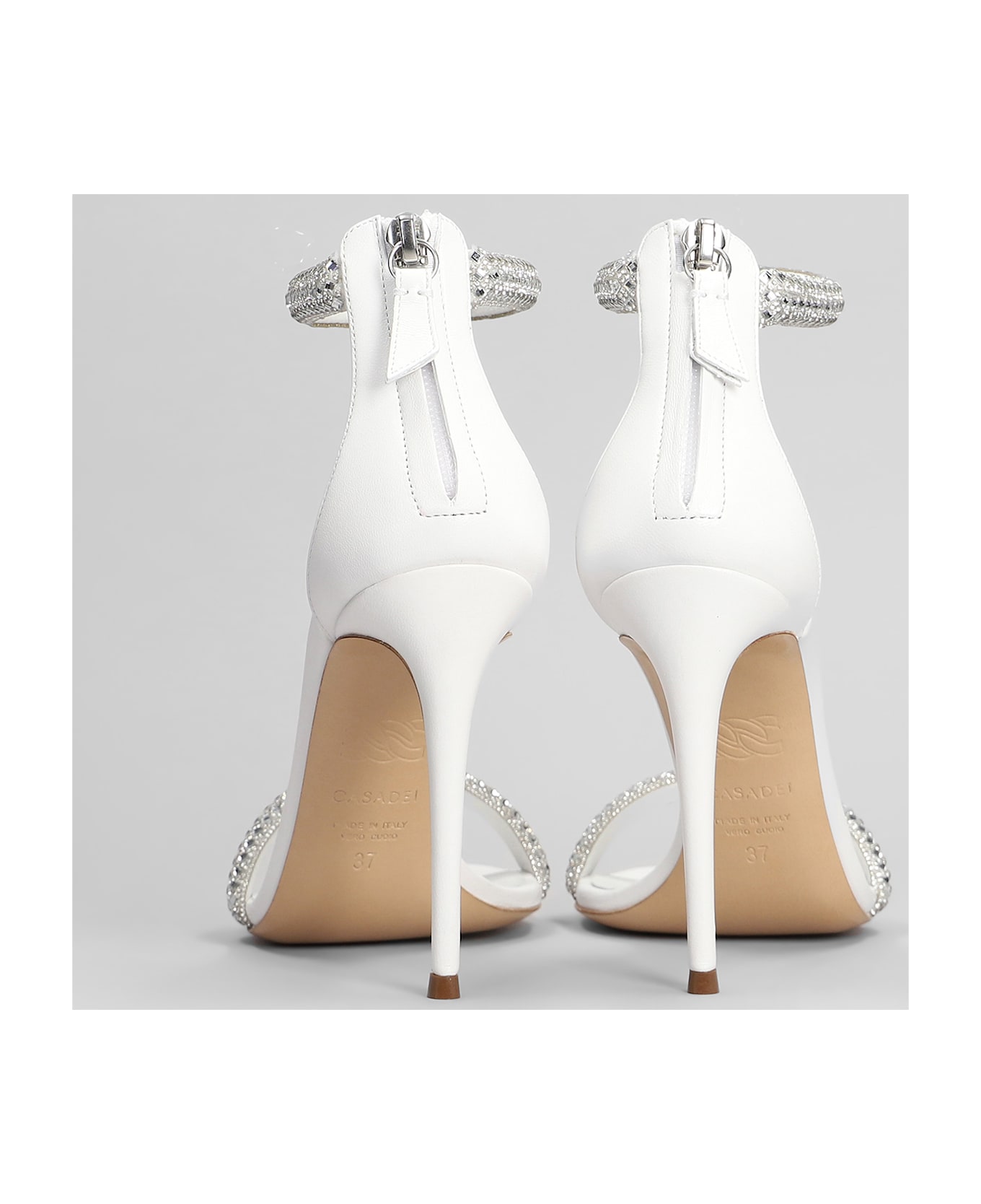 Casadei Julia Stratosphere Sandals In White Leather - white
