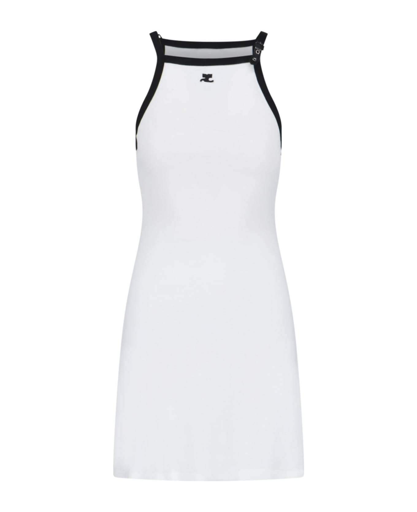 Courrèges Contrast Mini Dress - White