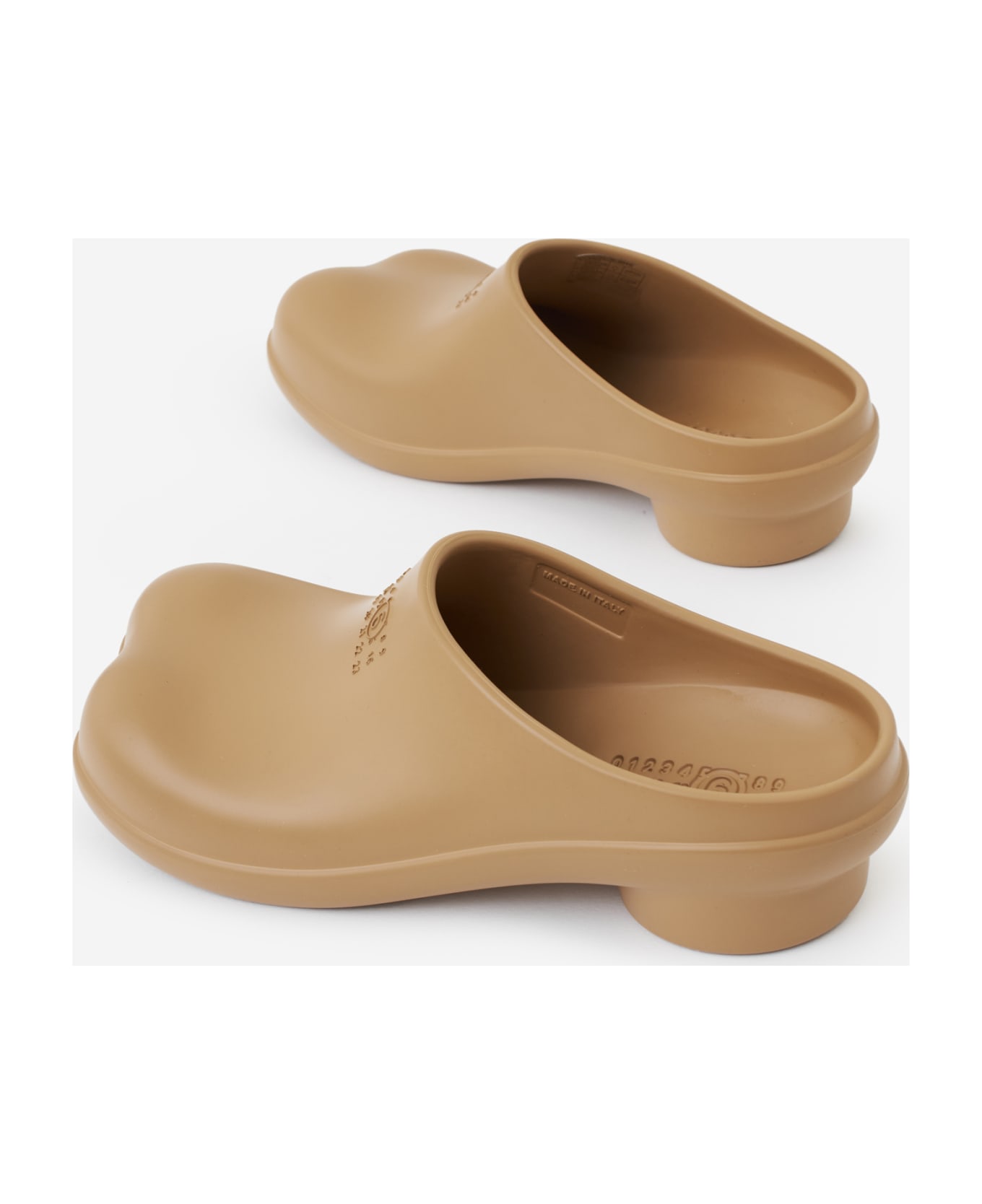 MM6 Maison Margiela Camel Rubber Anatomic Slippers - DOE BROWN