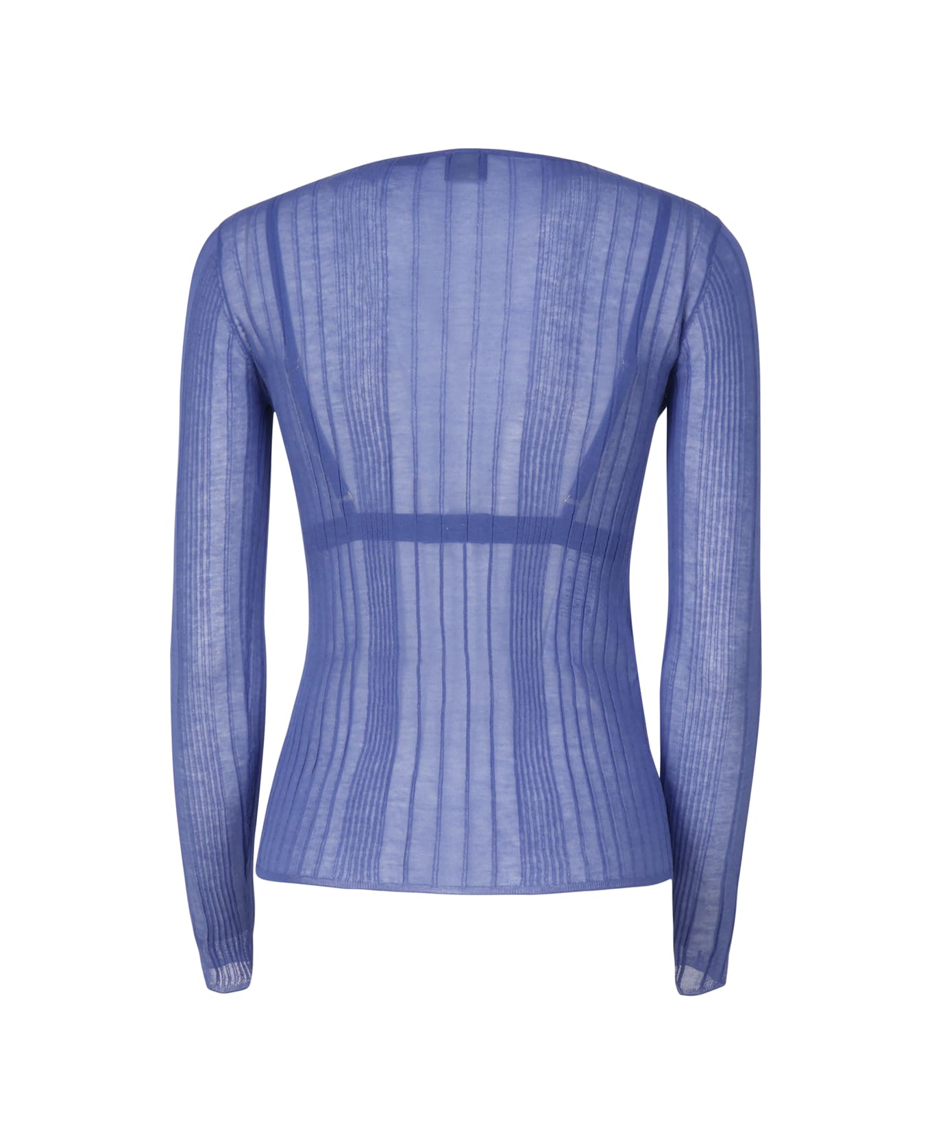 Pinko Semi-transparent Ribbed Knit - Blu