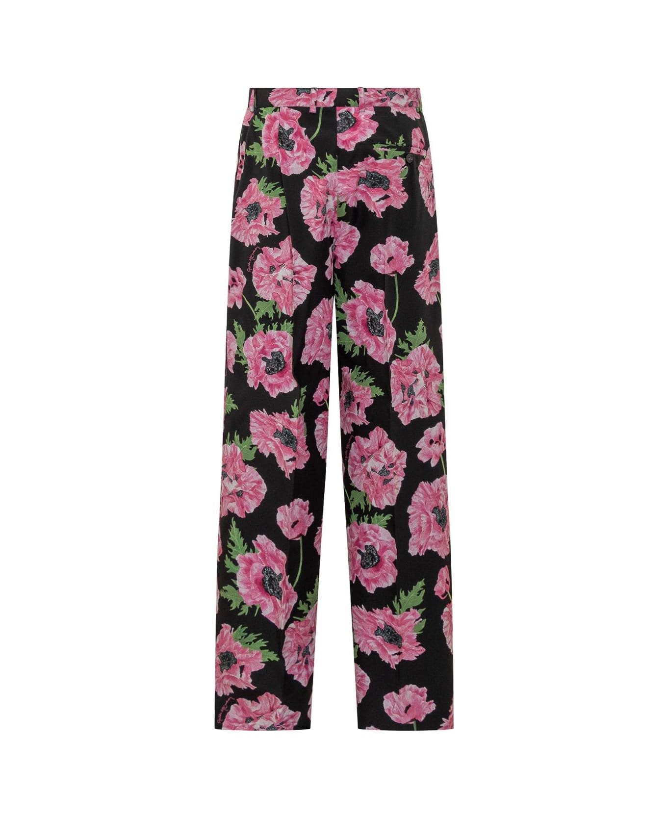 Stella McCartney Floral Print Straight-leg Pants - PINK/BLACK ボトムス