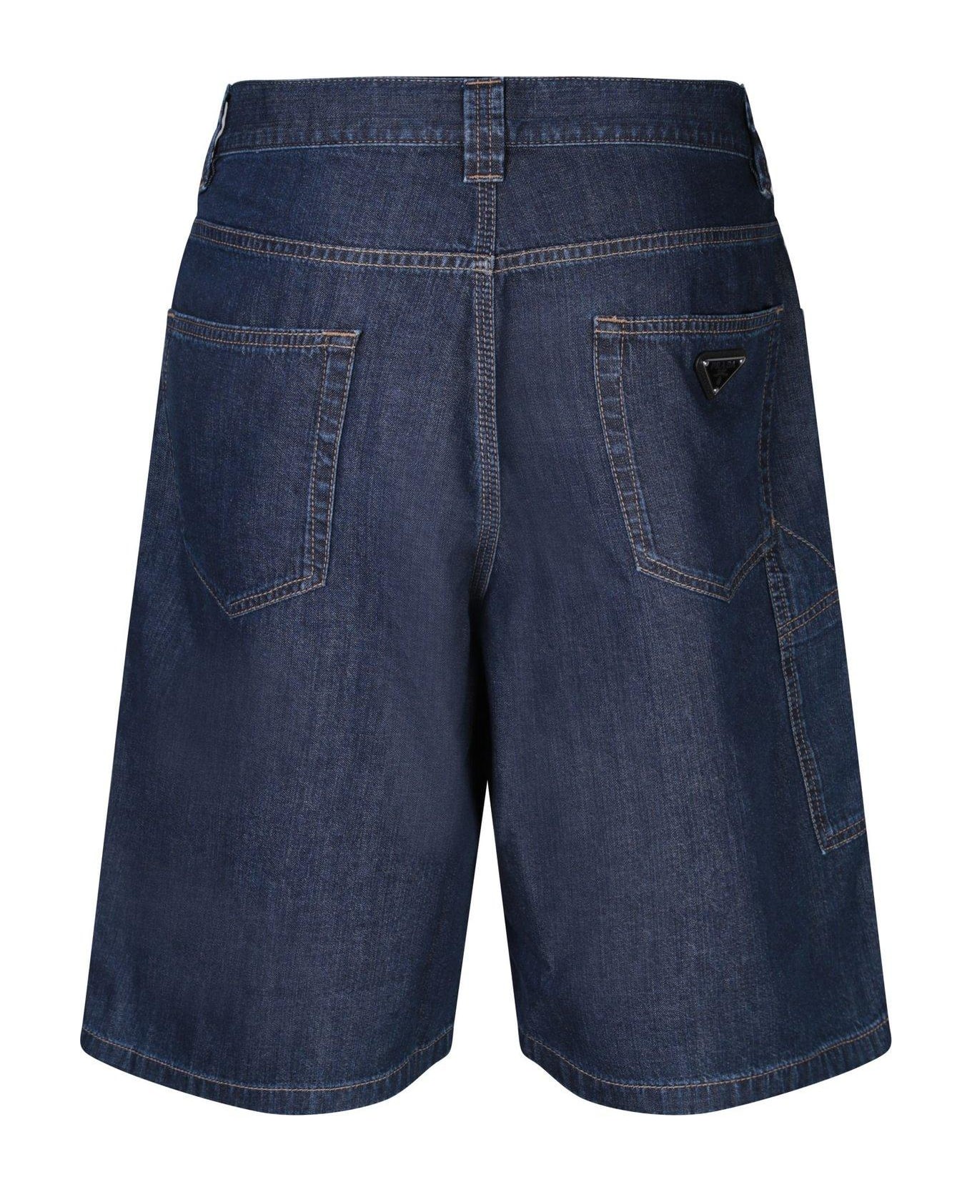 Prada Denim Buttoned Shorts - Blue