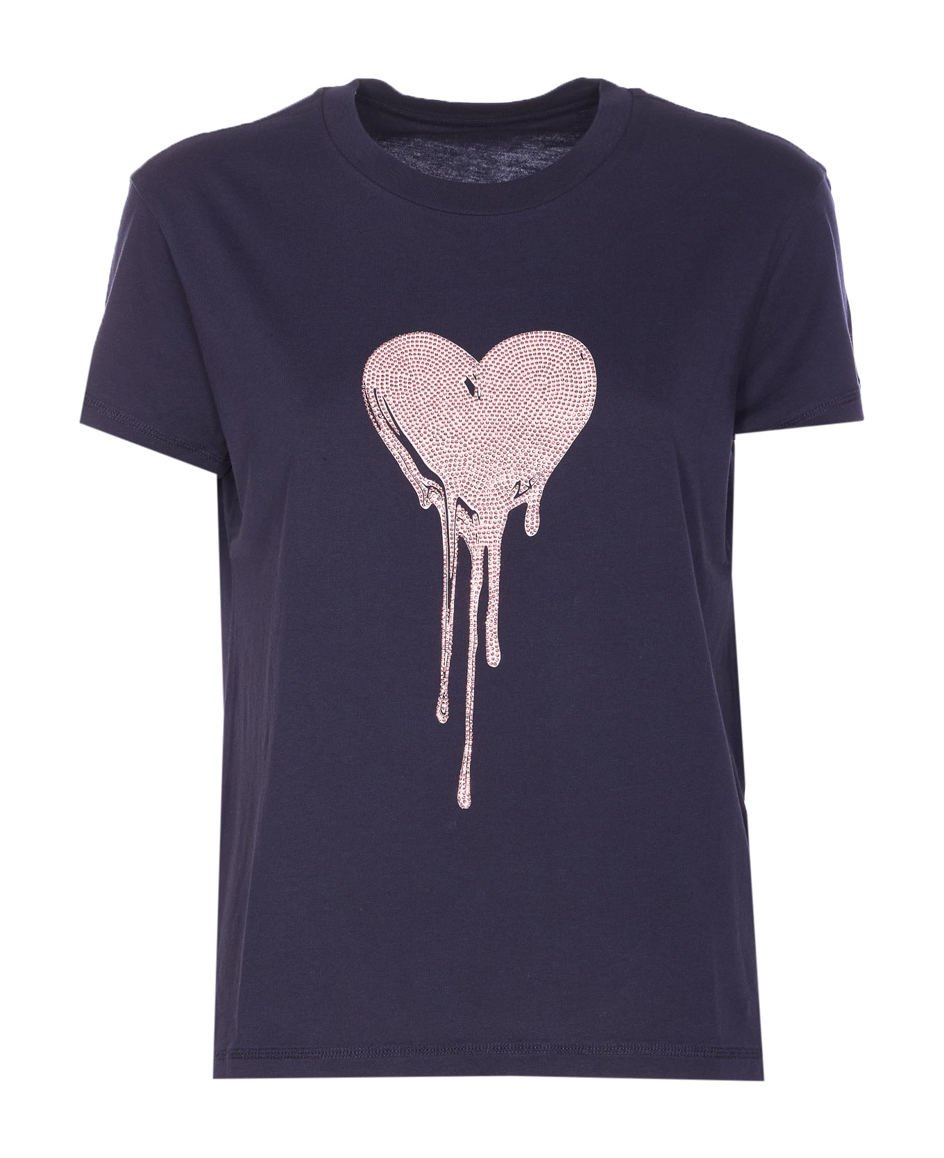 Zadig & Voltaire Walk Hc Flowing Heart Strass T-shirt - Blue